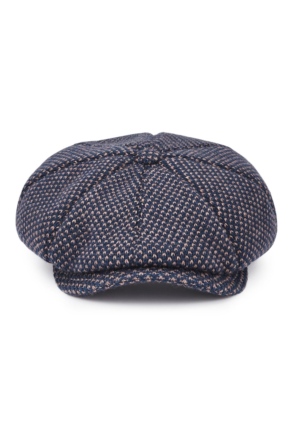NAVY & BEIGE WHITEBRIDGE CASHMERE BAKERBOY CAP