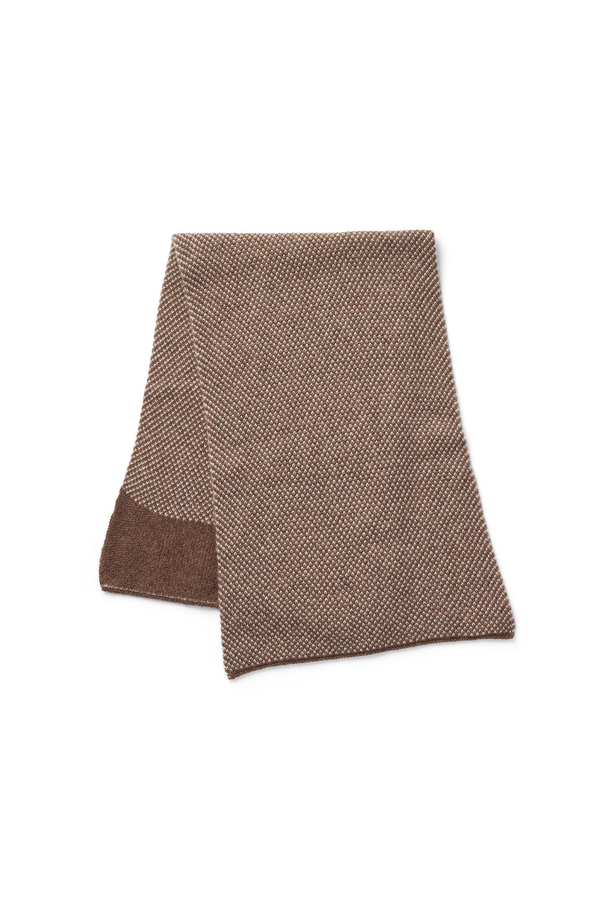 BEIGE & WHITE KNITTED CASHMERE NECK WARMER - Lock & Co. Hatters London UK