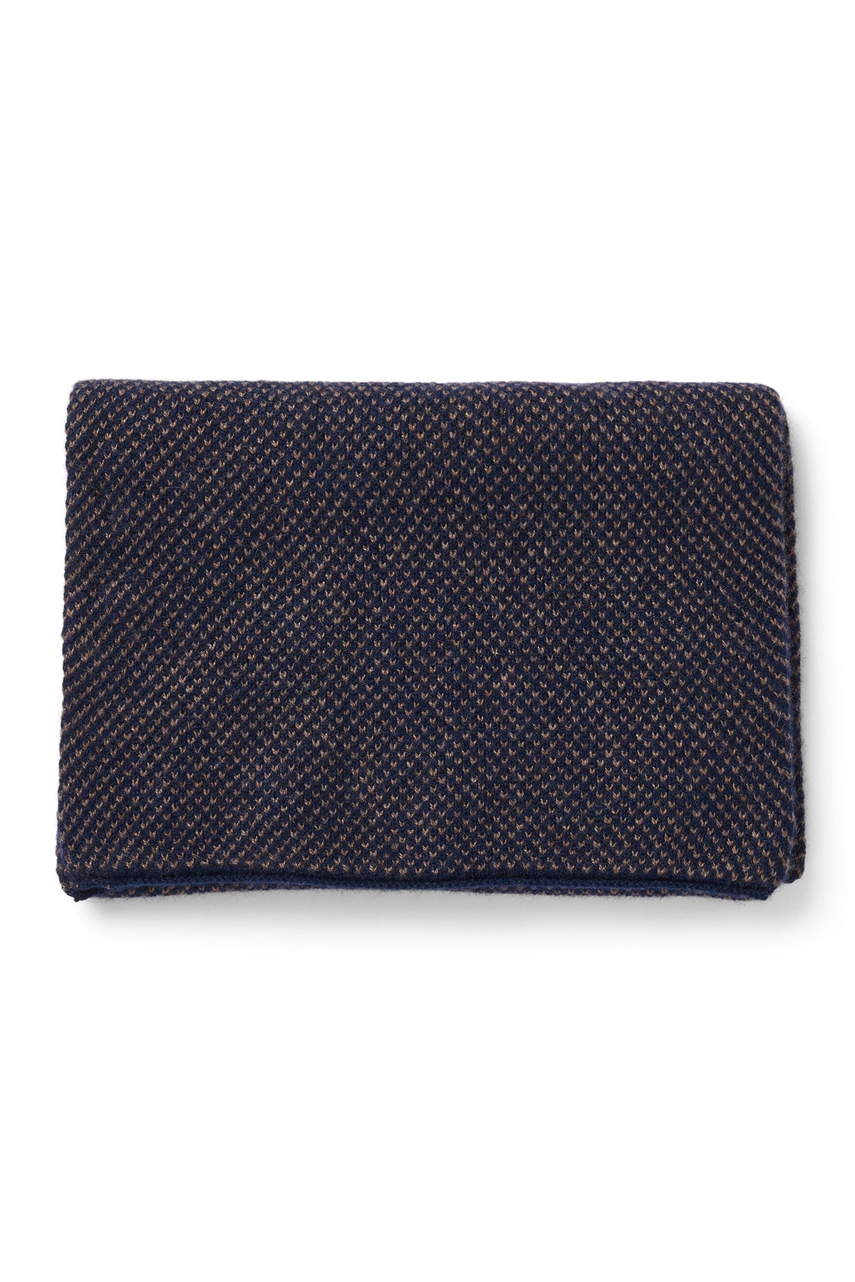 NAVY & BEIGE KNITTED CASHMERE NECK WARMER