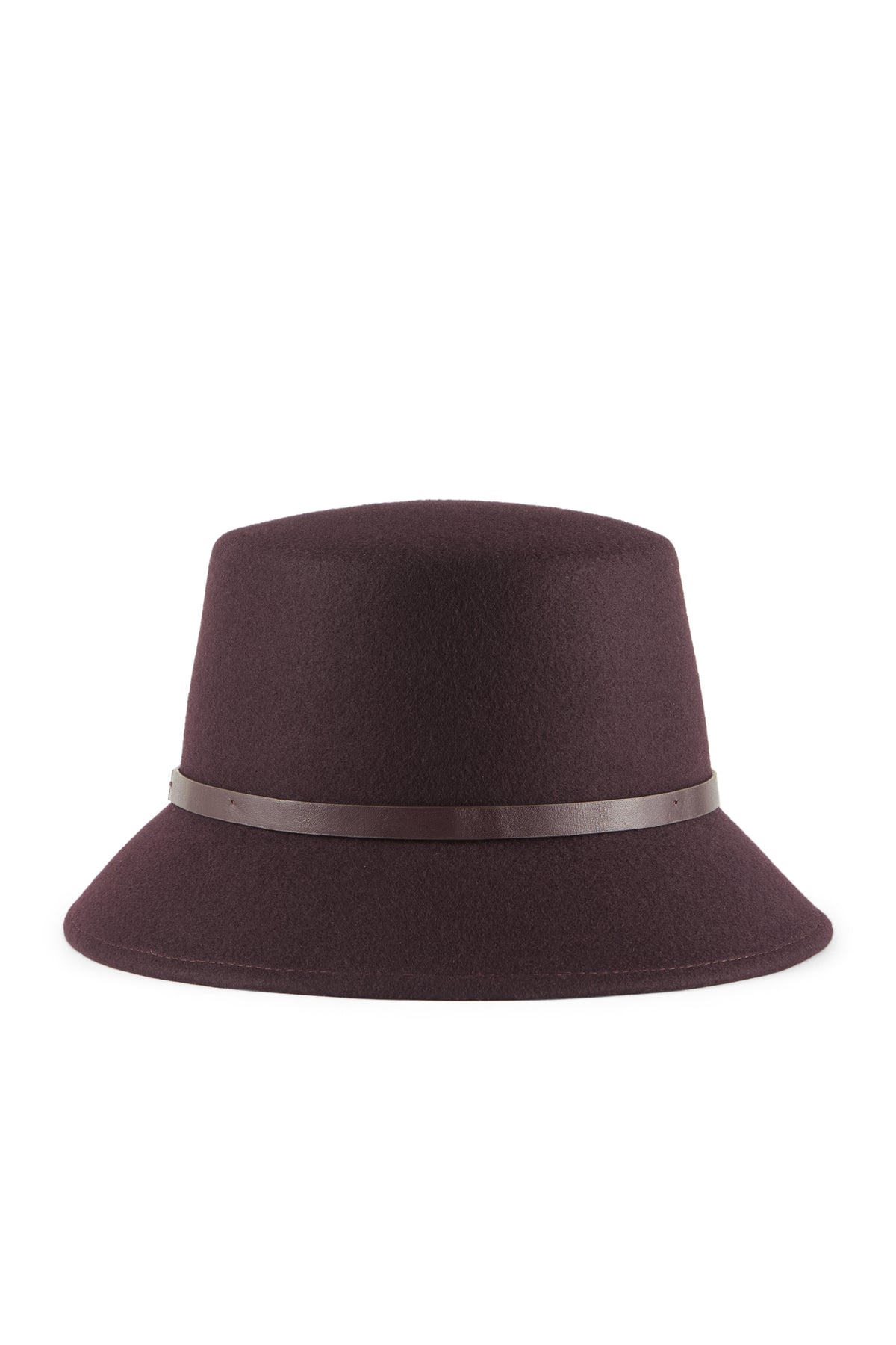 Burgundy wool bucket hat with a leather trim - Lock & Co. Hatters London UK
