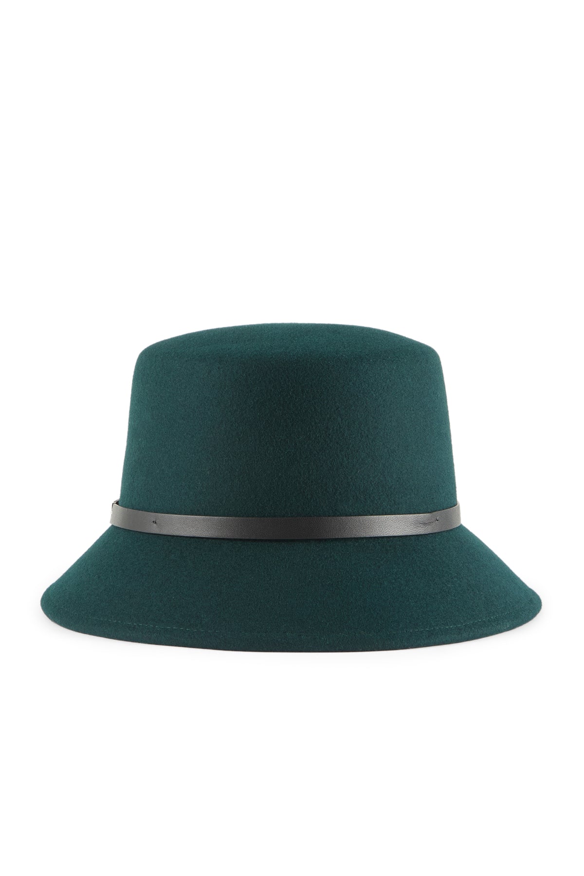 Green wool bucket hat with a leather trim - Lock & Co. Hatters London UK