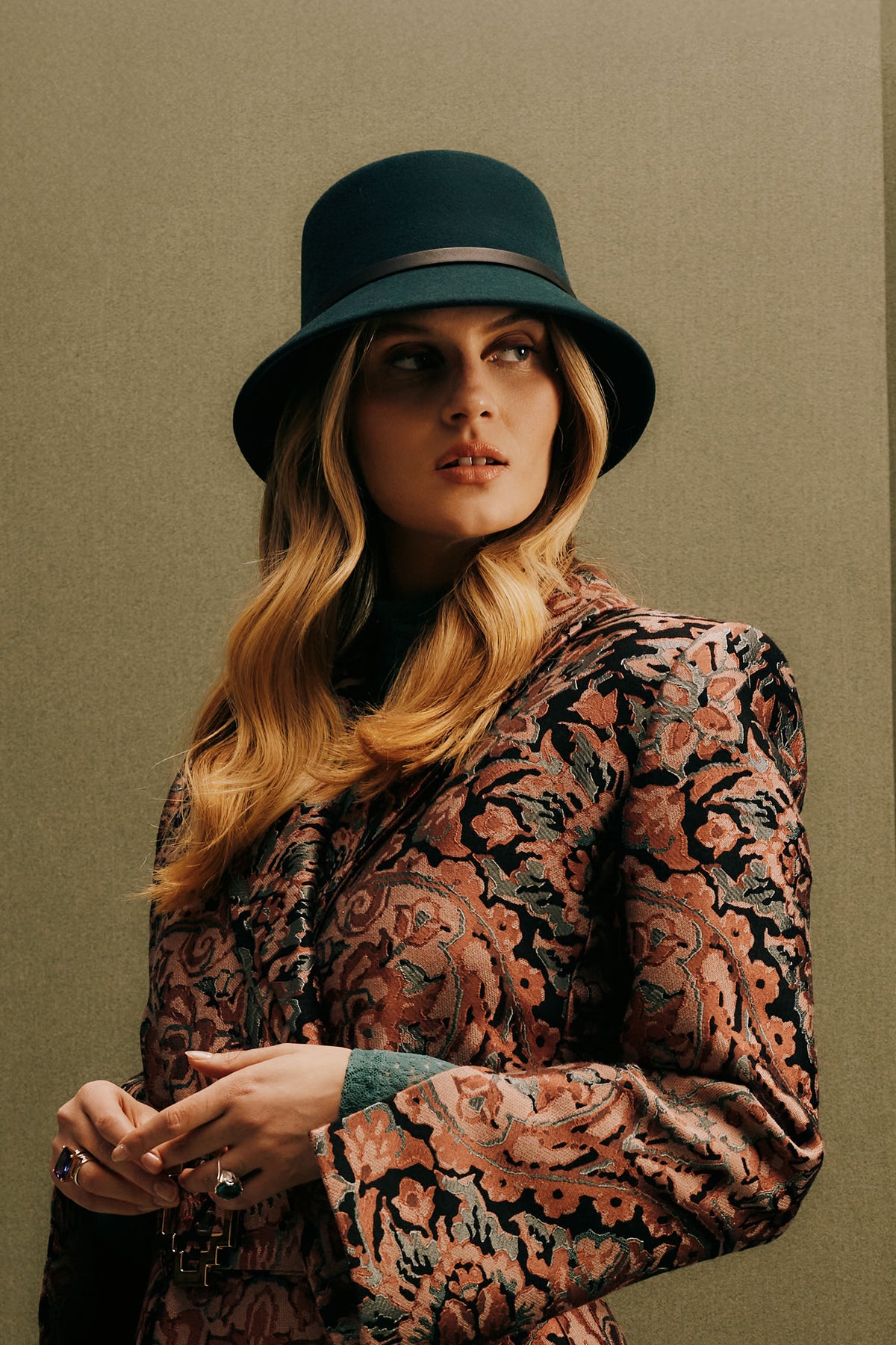 Green wool bucket hat with a leather trim - Lock & Co. Hatters London UK