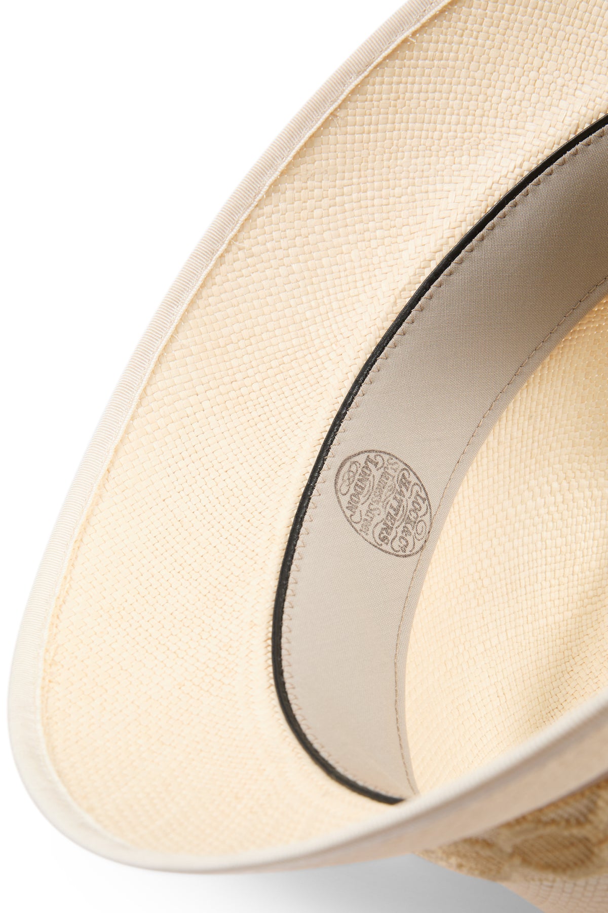 PALM STRAW SHORT BRIM PANAMA BUCKET HAT WITH A TEXTURED TOFFEE COLOURED BAND AND INTERNAL WOOL SWEATBAND - Lock & Co. Hatters London UK
