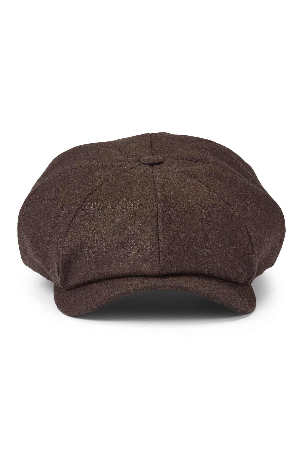 MEN'S DARK BROWN WOOL 8 PANEL BAKERBOY CAP