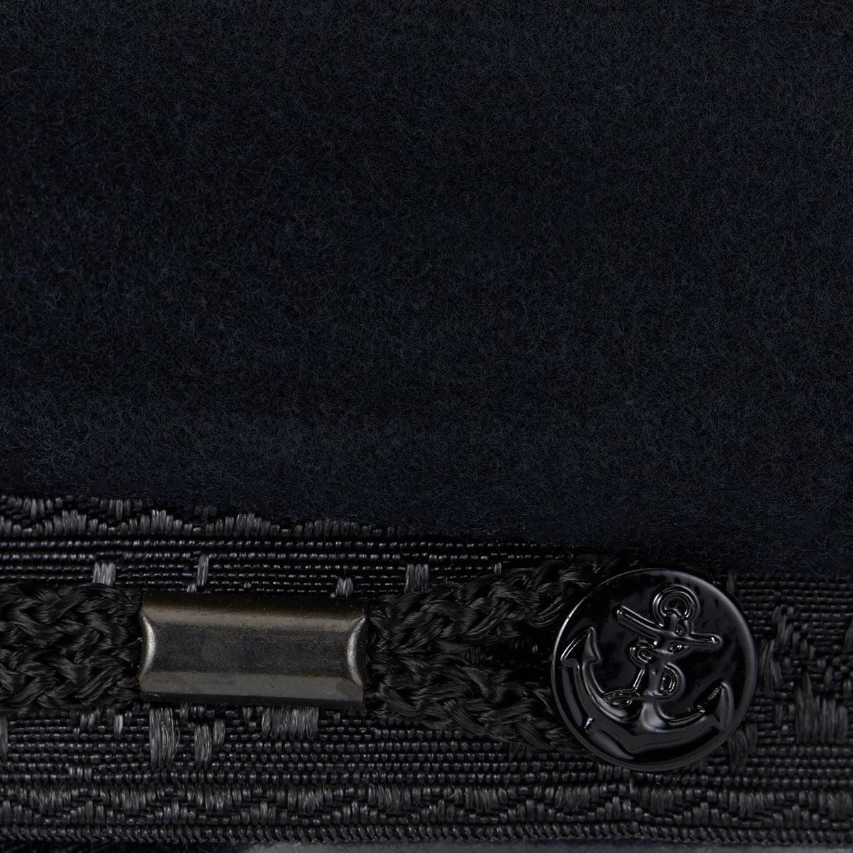 SKIPPER CAP BLACK BRAID DETAILING AND METAL ANCHOR EMBELLISHMENTS - Lock & Co. Hatters London UK