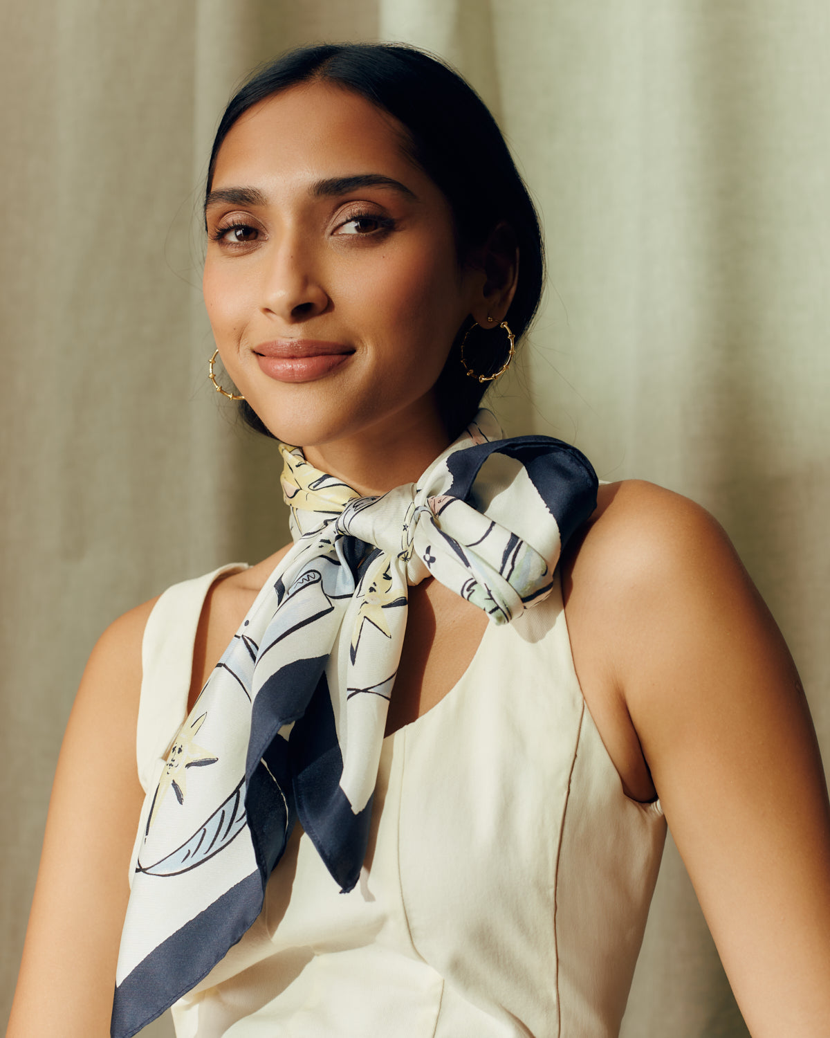 Awon Golding multicolour zodiac silk scarf  - Lock & Co. Hatters London UK
            