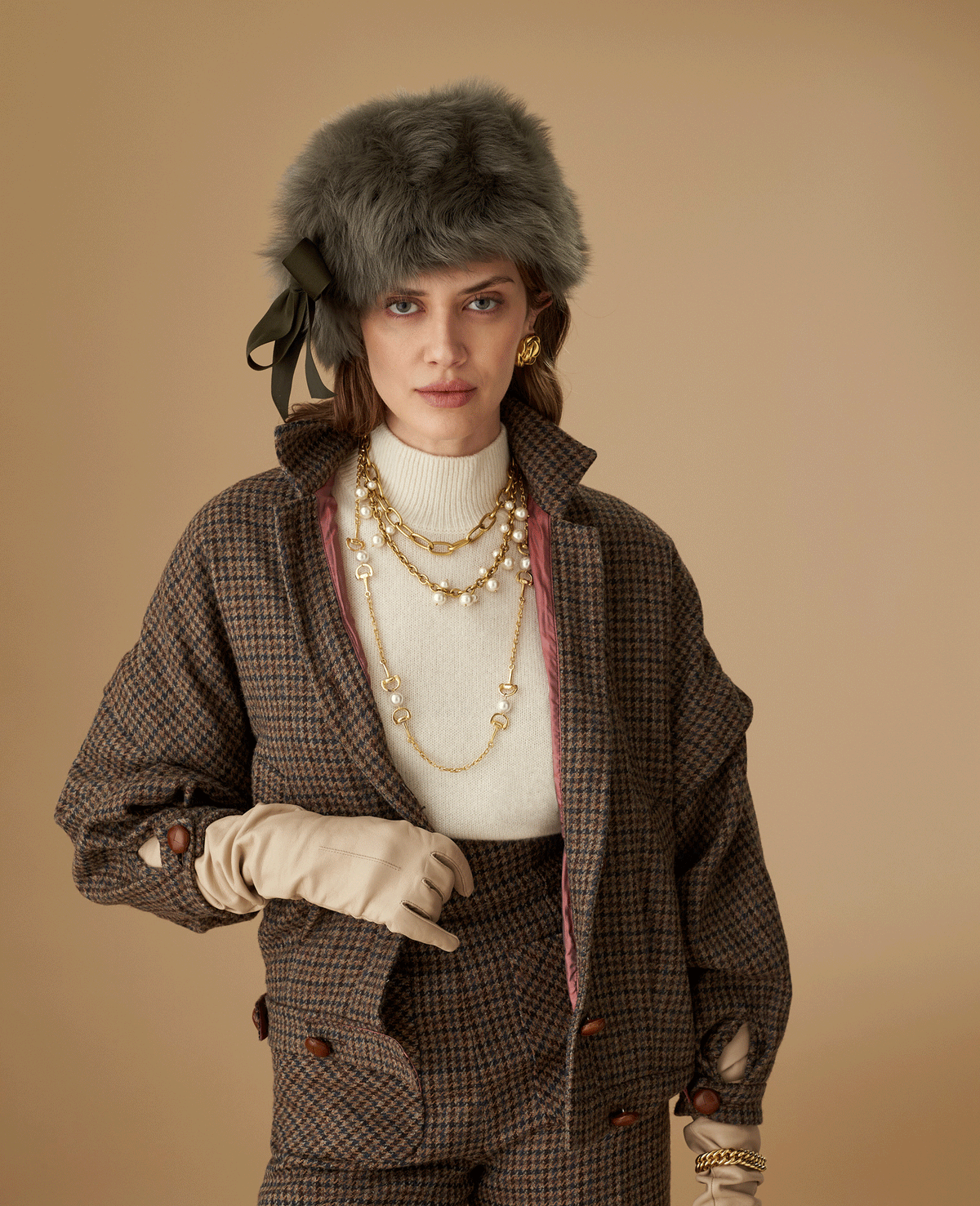 Portia Silver-Green Shearling Winter Hat - Lock & Co. Hatters London UK
            