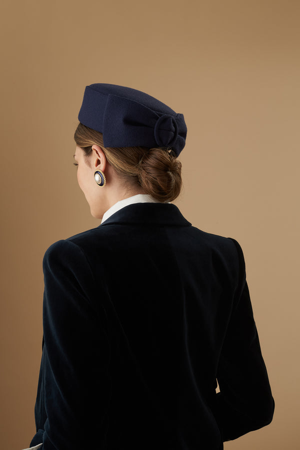 Perdita Navy Pillbox Hat. Hats for Men & Women