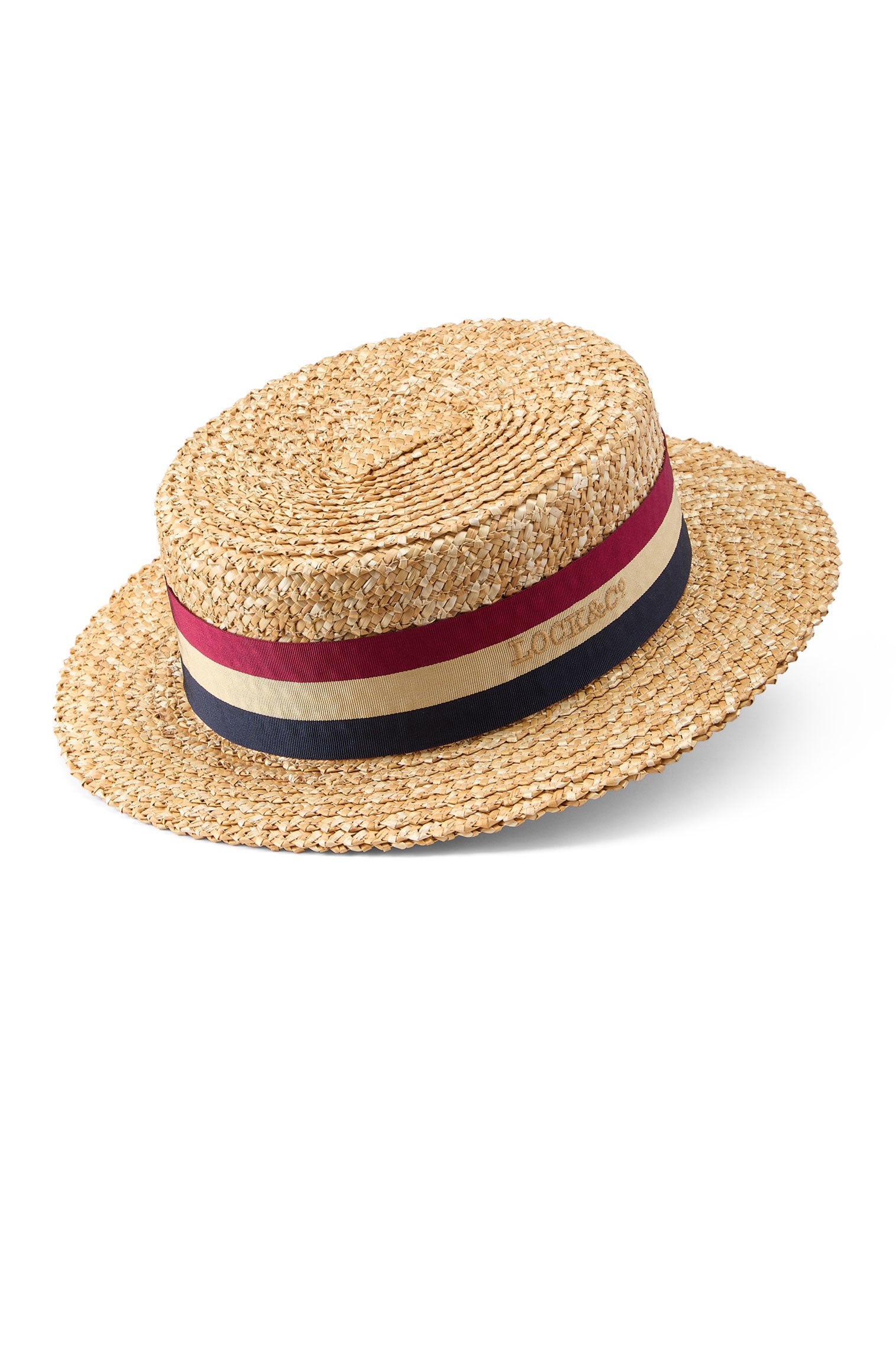 Limited Edition Straw Boater Hat with Lock & Co. Hatters grosgrain house ribbon and bow.