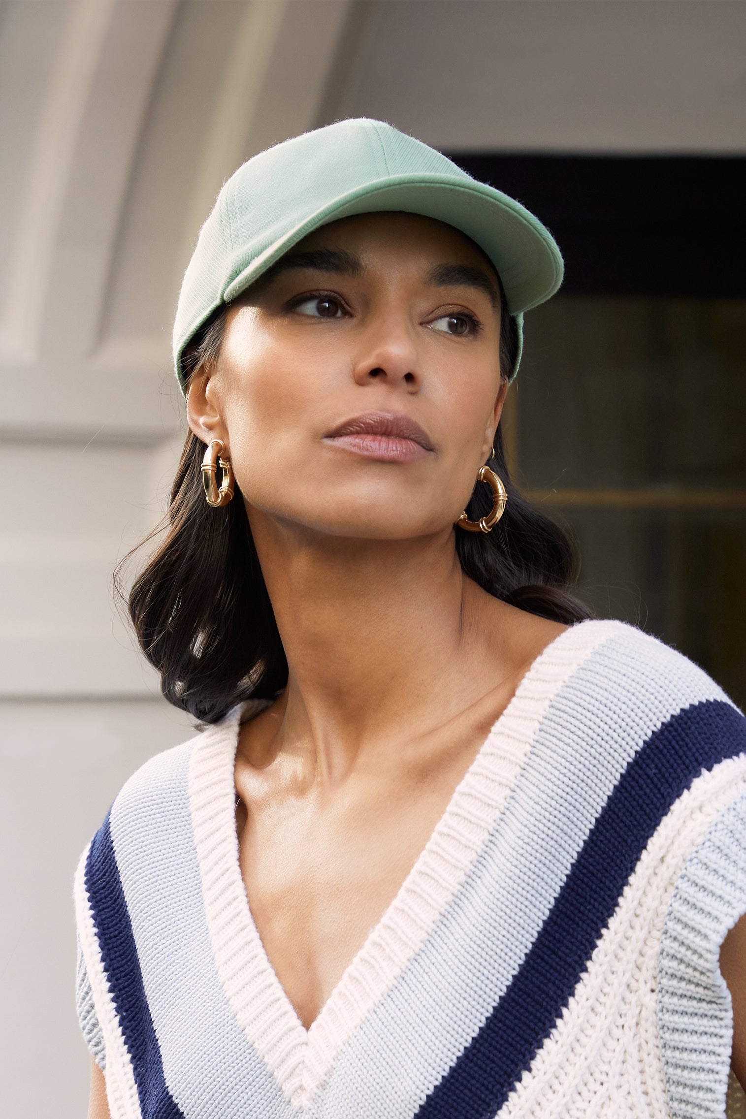 GREEN WOOL ADJUSTABLE BASEBALL CAP