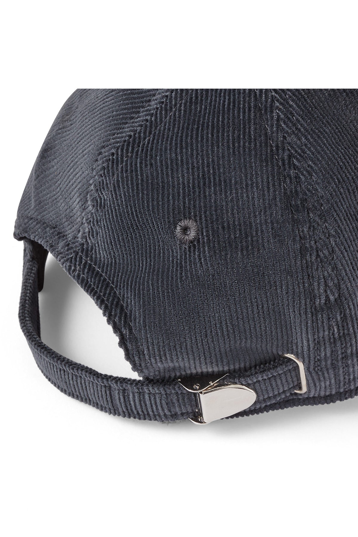 ADJUSTABLE GREY CORDUROY BASEBALL CAP BACK STRAP