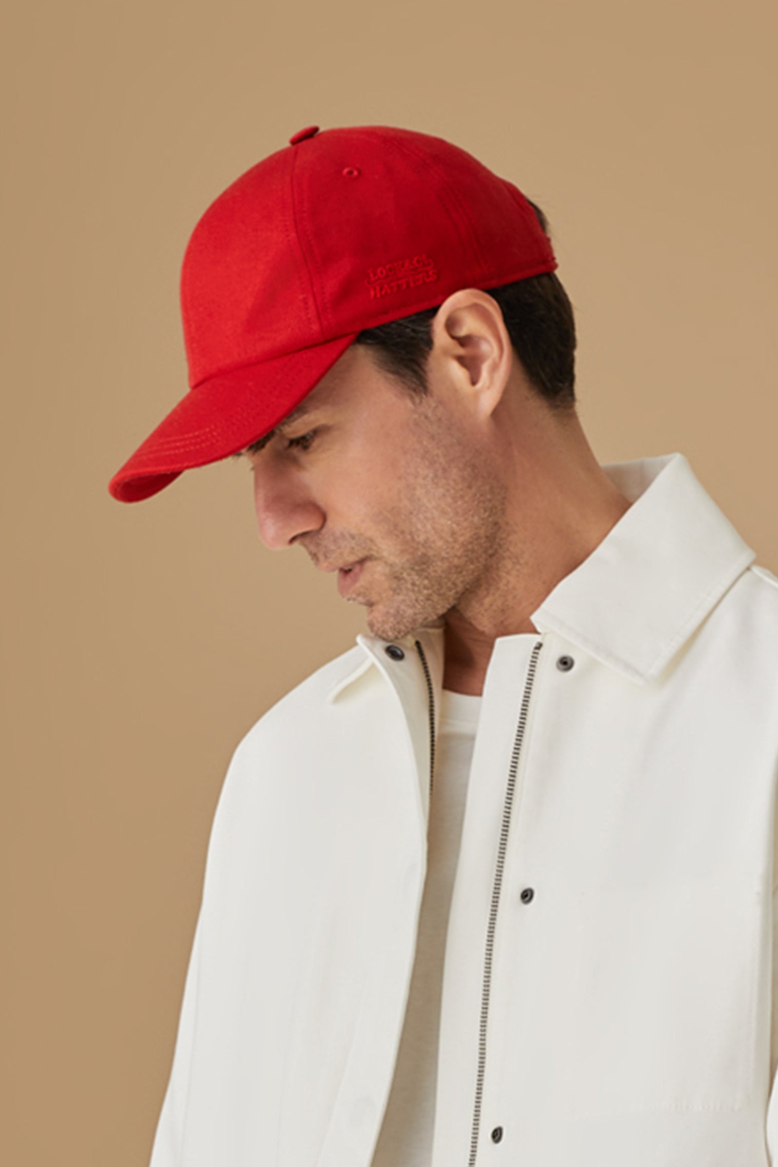 RED WOOL ADJUSTABLE BASEBALL CAP