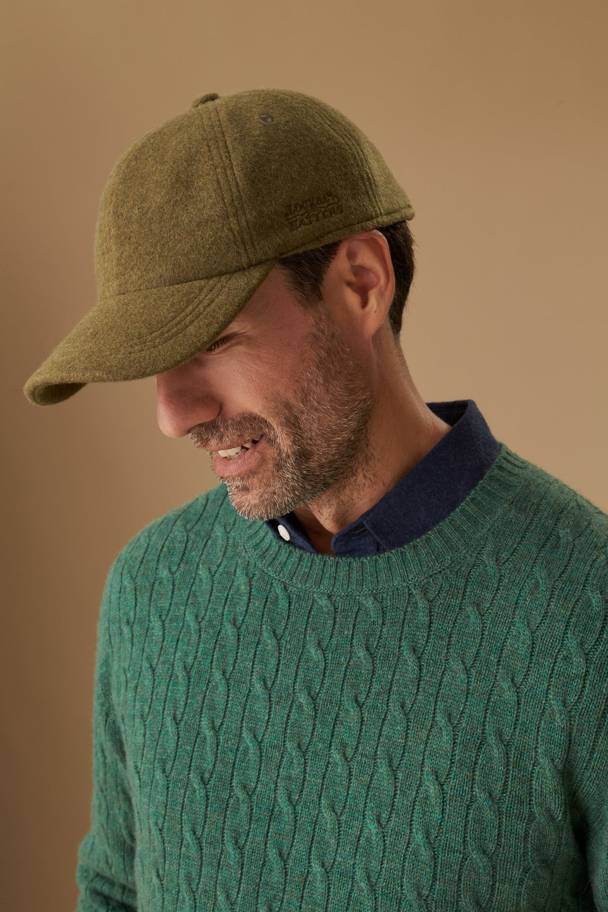 UNISEX ADJUSTABLE GREEN CASHMERE BASEBALL CAP