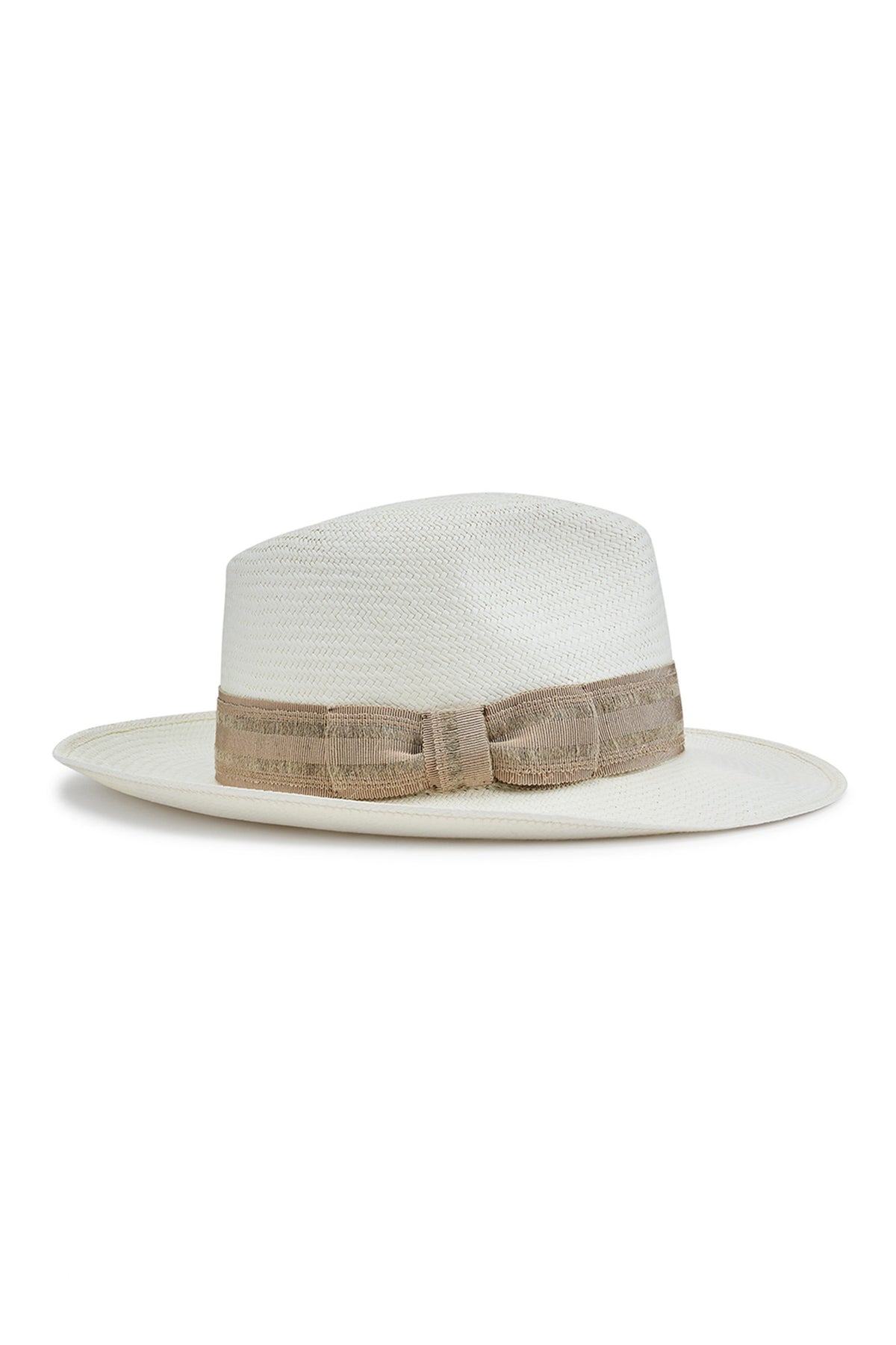 BEIGE PANAMA HAT WITH LIGHT BROWN BAND AND BOW - Lock & Co. Hatters London UK
            