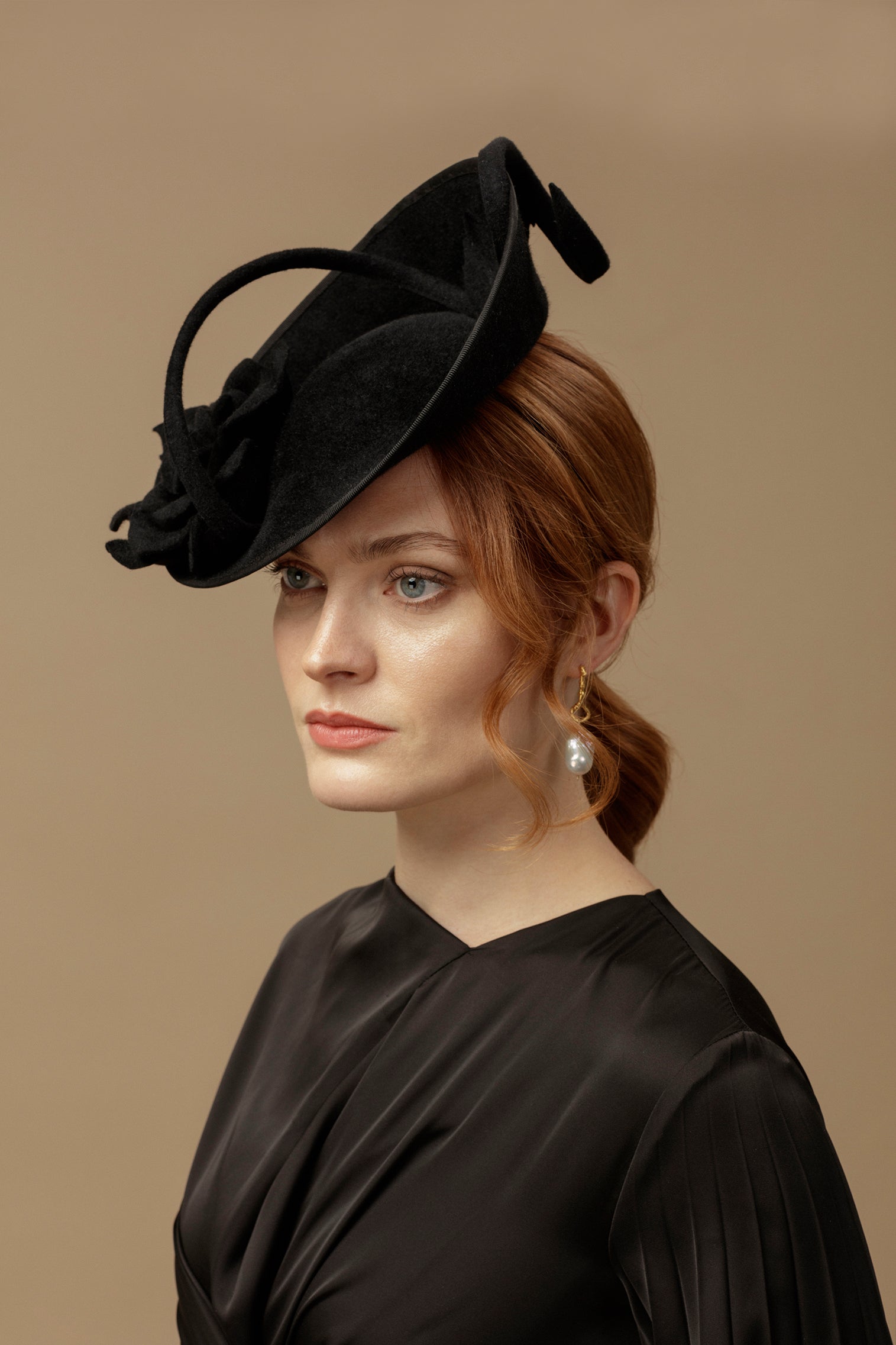 Black Belgravia Rose Hat - Black Hats & Headpieces for Women - Lock & Co. Hatters London UK