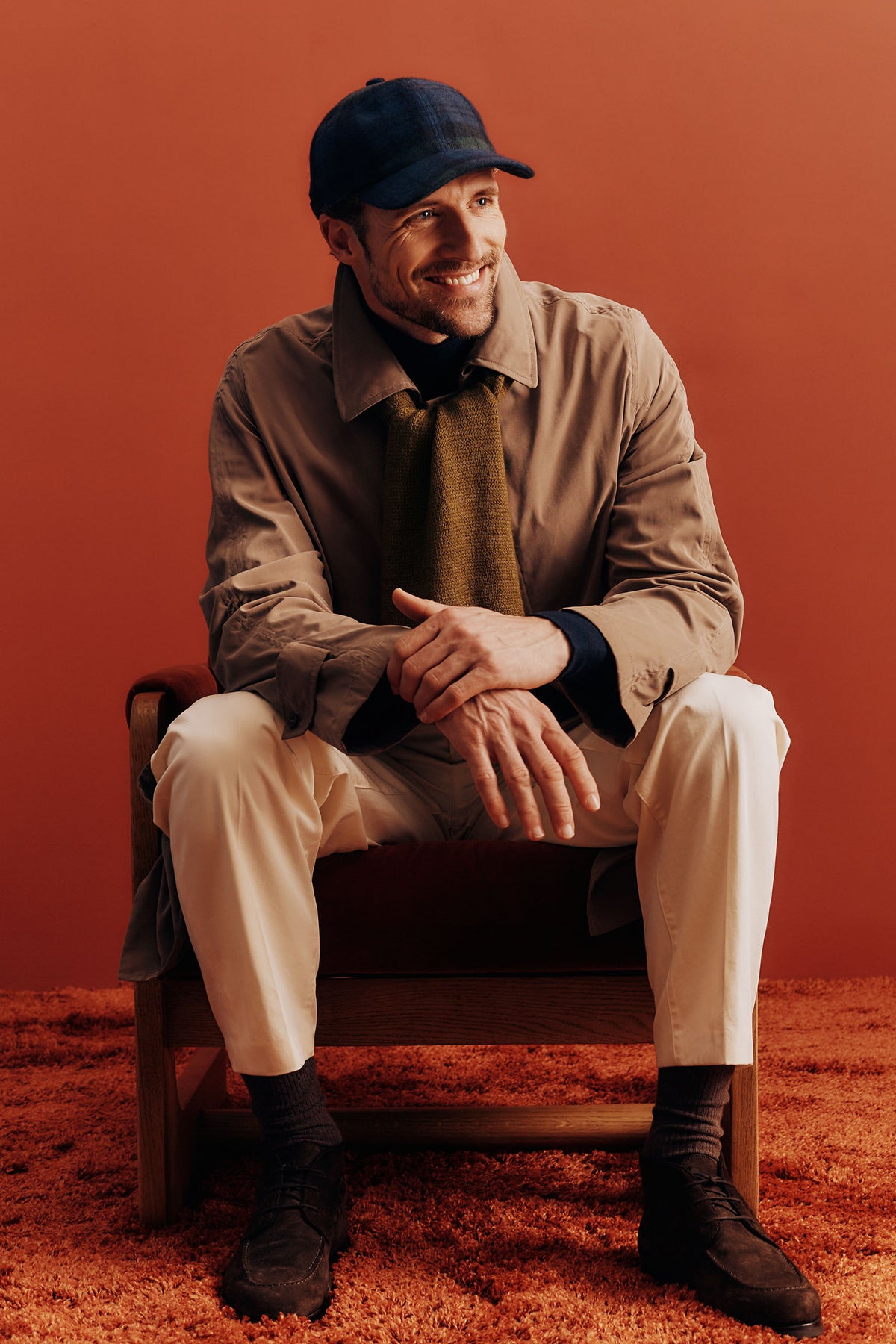 ADJUSTABLE GREEN &amp; BLUE WOOL CHECK BASEBALL CAP - Lock & Co. Hatters London UK
            