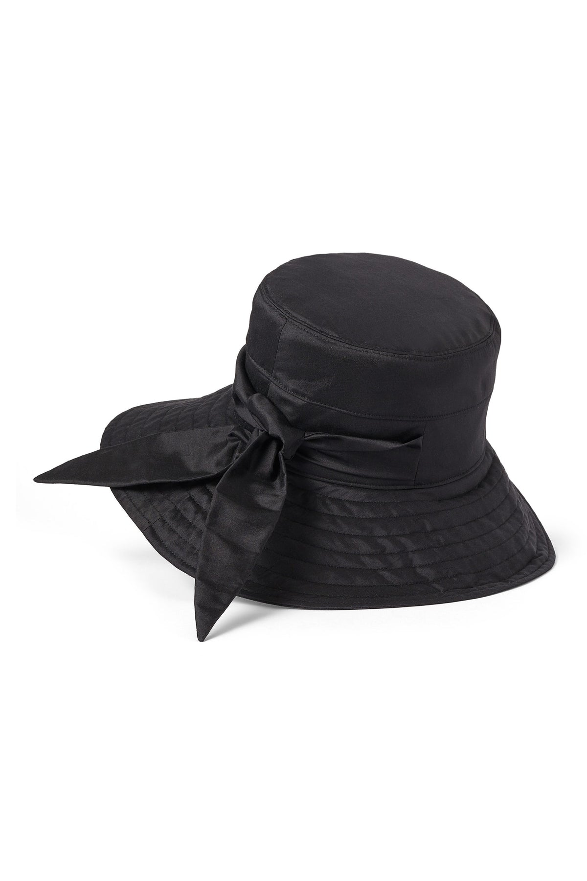 BLACK SILK SUN HAT WITH BACK TIES - Lock & Co. Hatters London UK
            