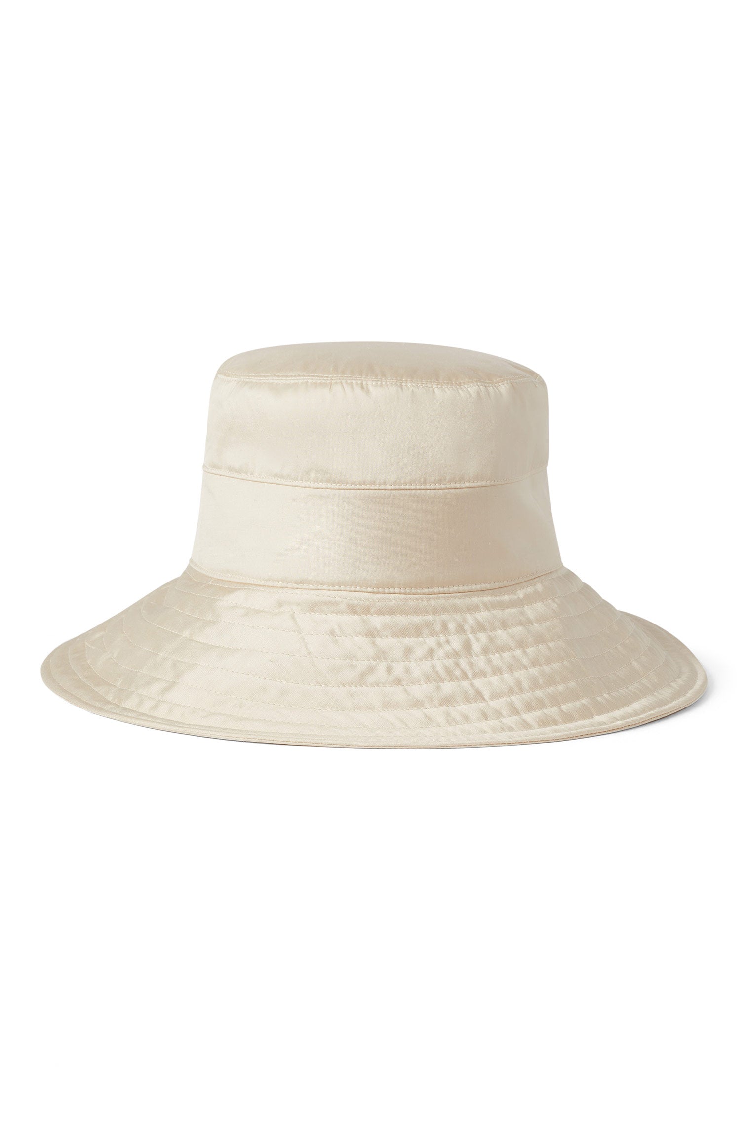 CREAM SILK SUN HAT WITH BACK TIES