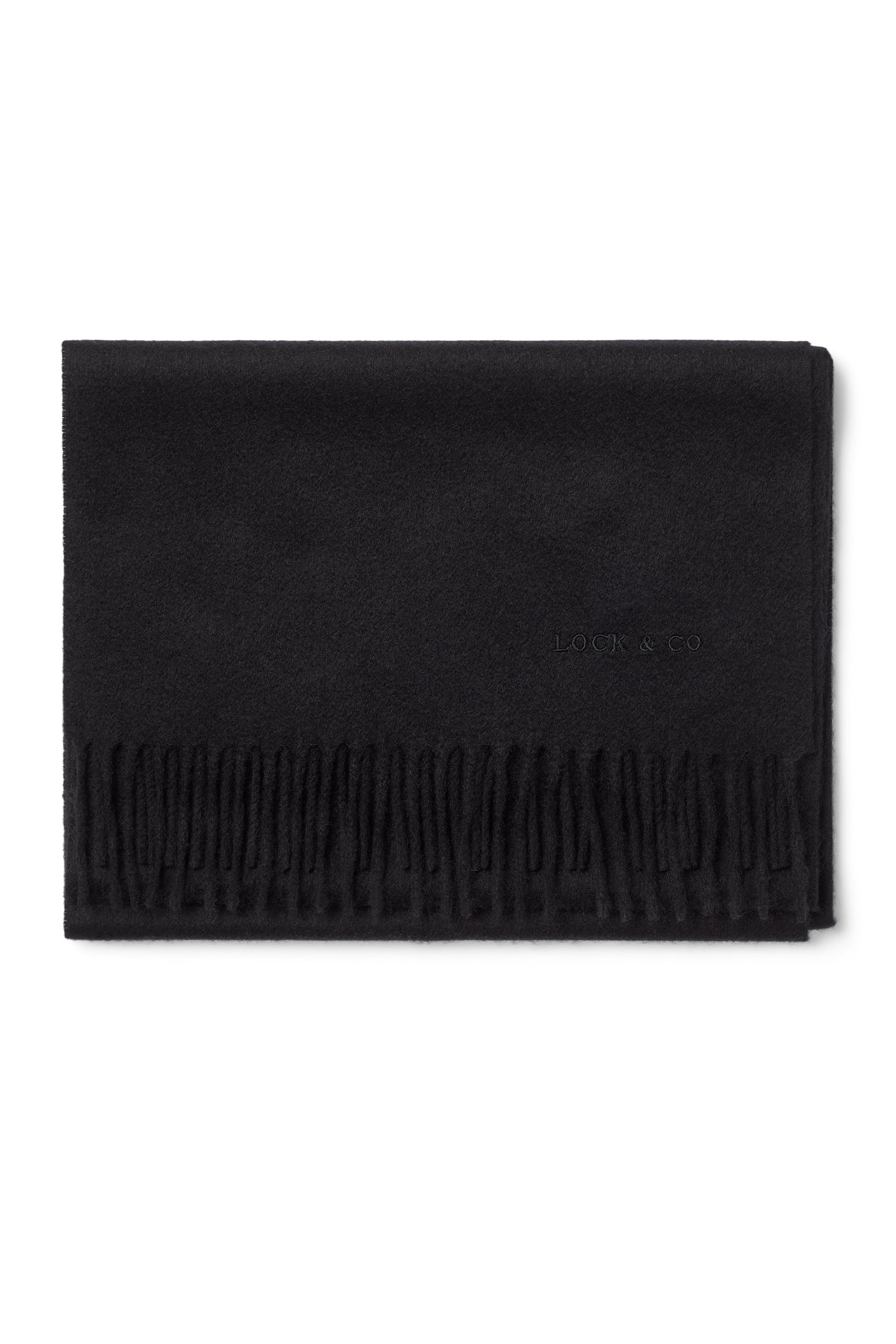 Plain Cashmere Black Scarf - Hat Accessories - Lock & Co. Hatters London UK