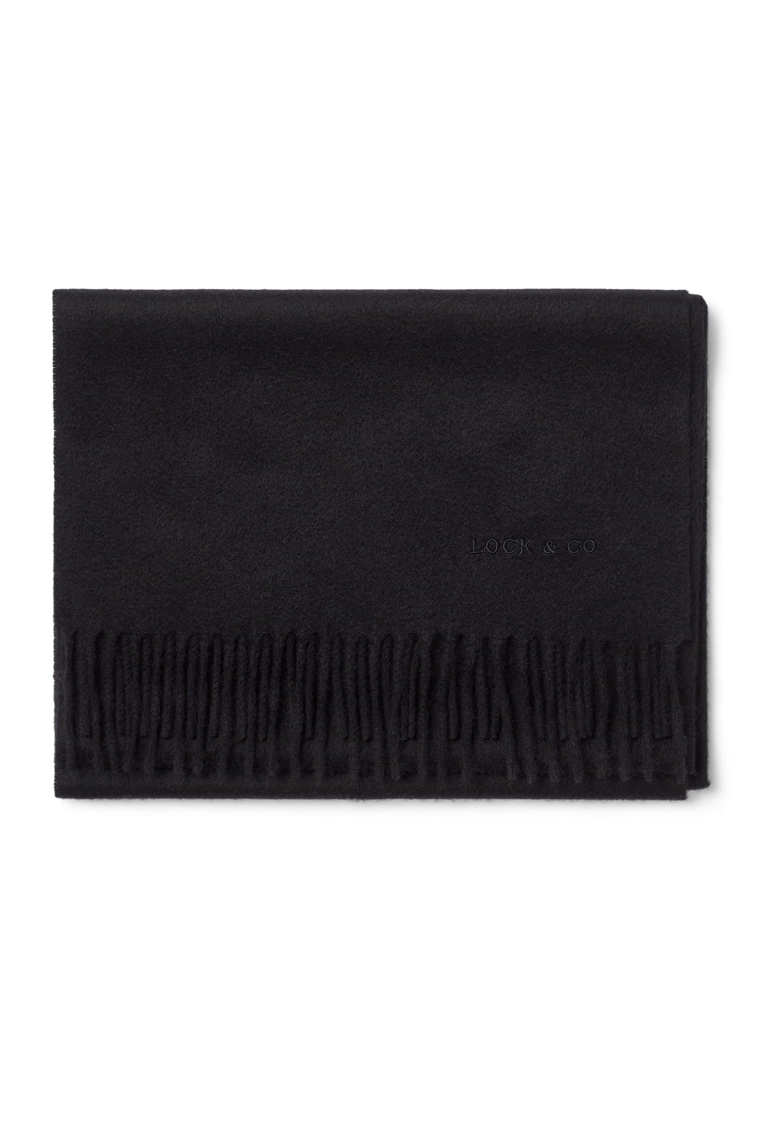 Plain Cashmere Black Scarf - Products - Lock & Co. Hatters London UK