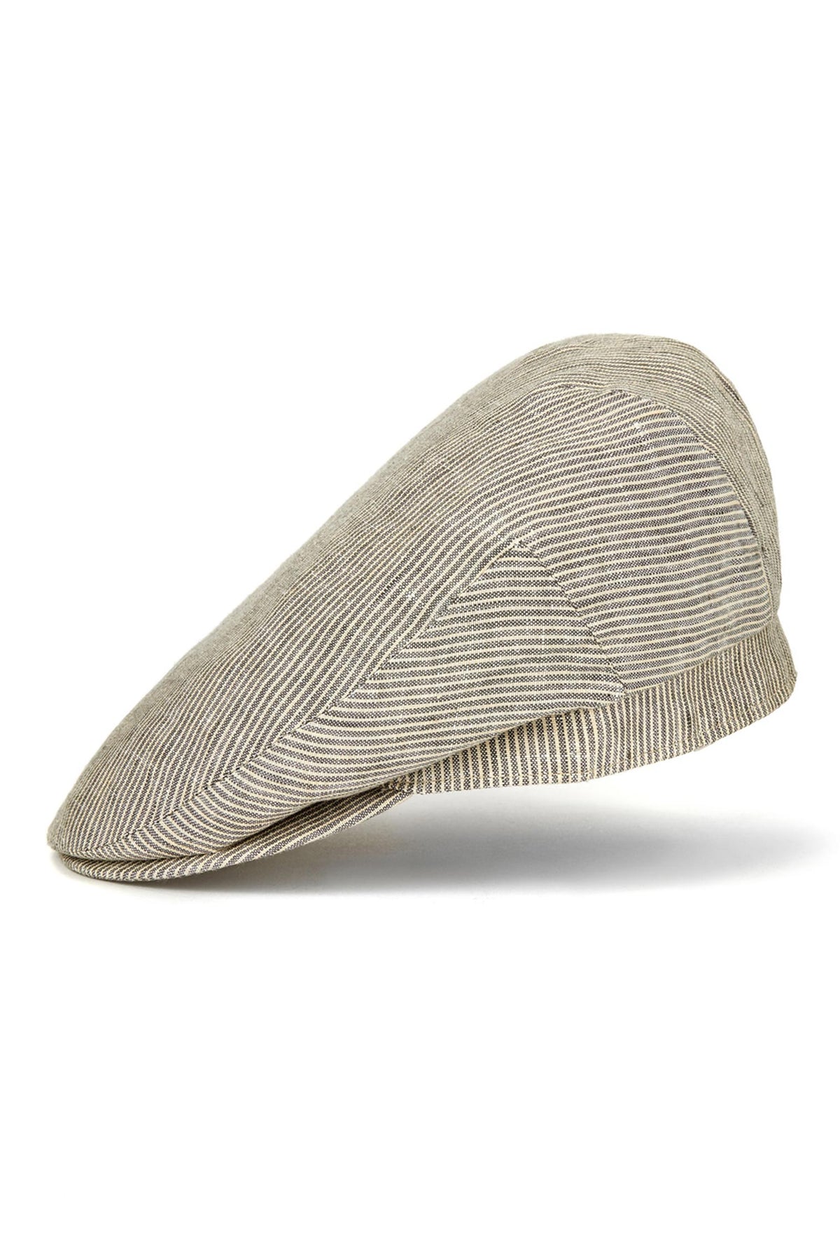 CREAM &amp; GREY STRIPED LINEN FLAT CAP - Lock & Co. Hatters London UK
            
