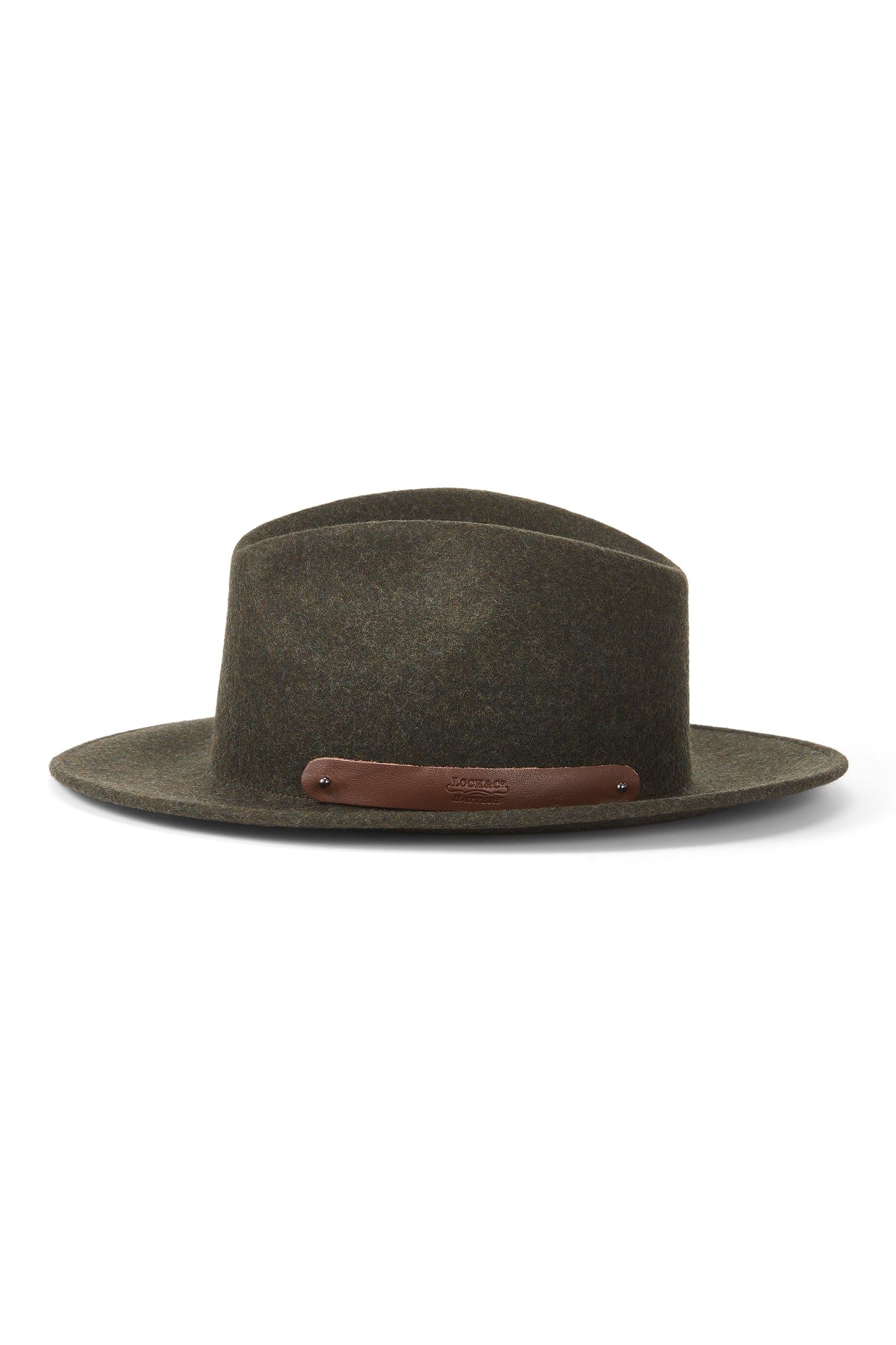 GREEN WOOL FELT ROLLABLE TRILBY HAT