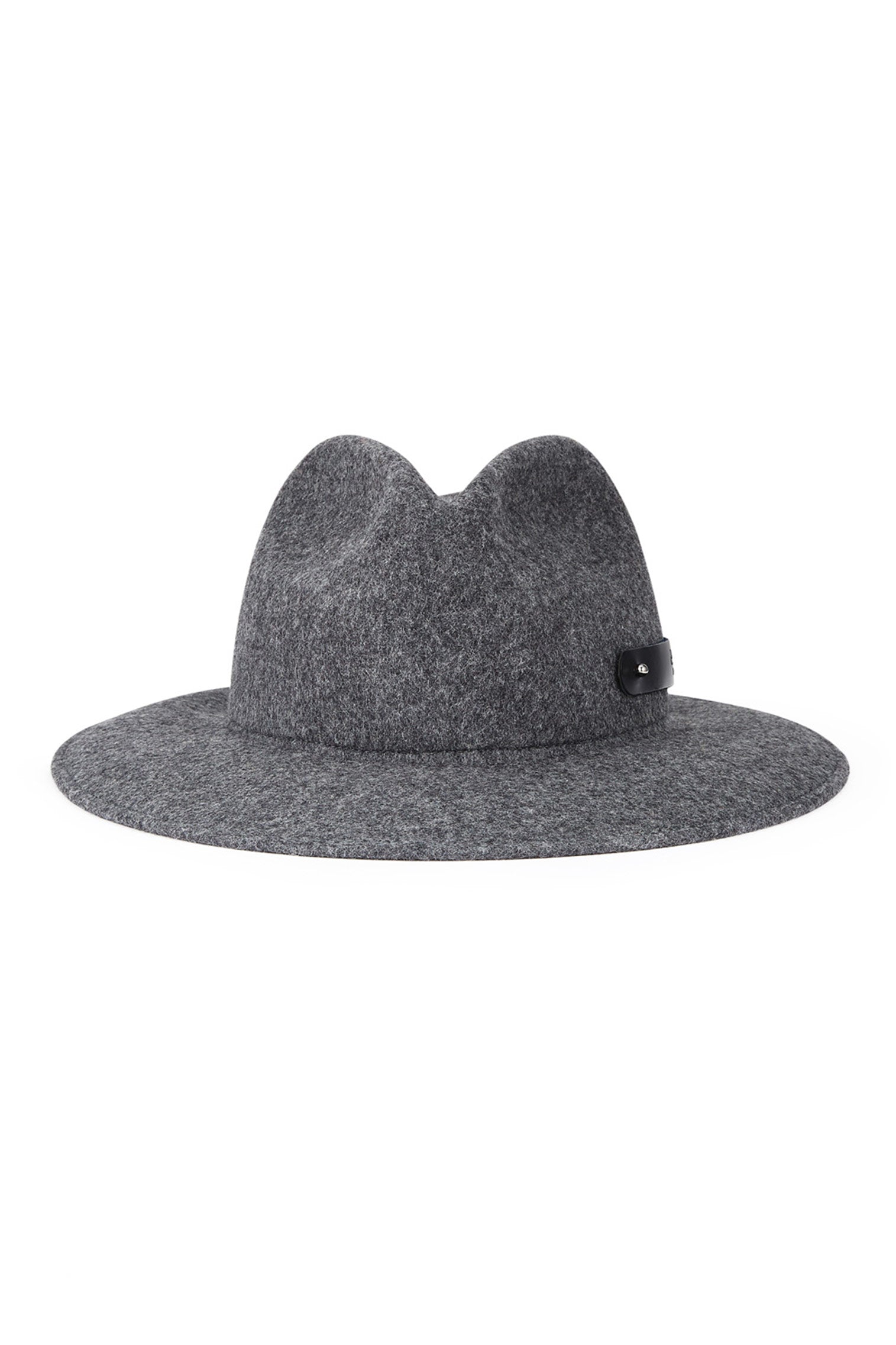 GREY WOOL FELT ROLLABLE TRILBY HAT
