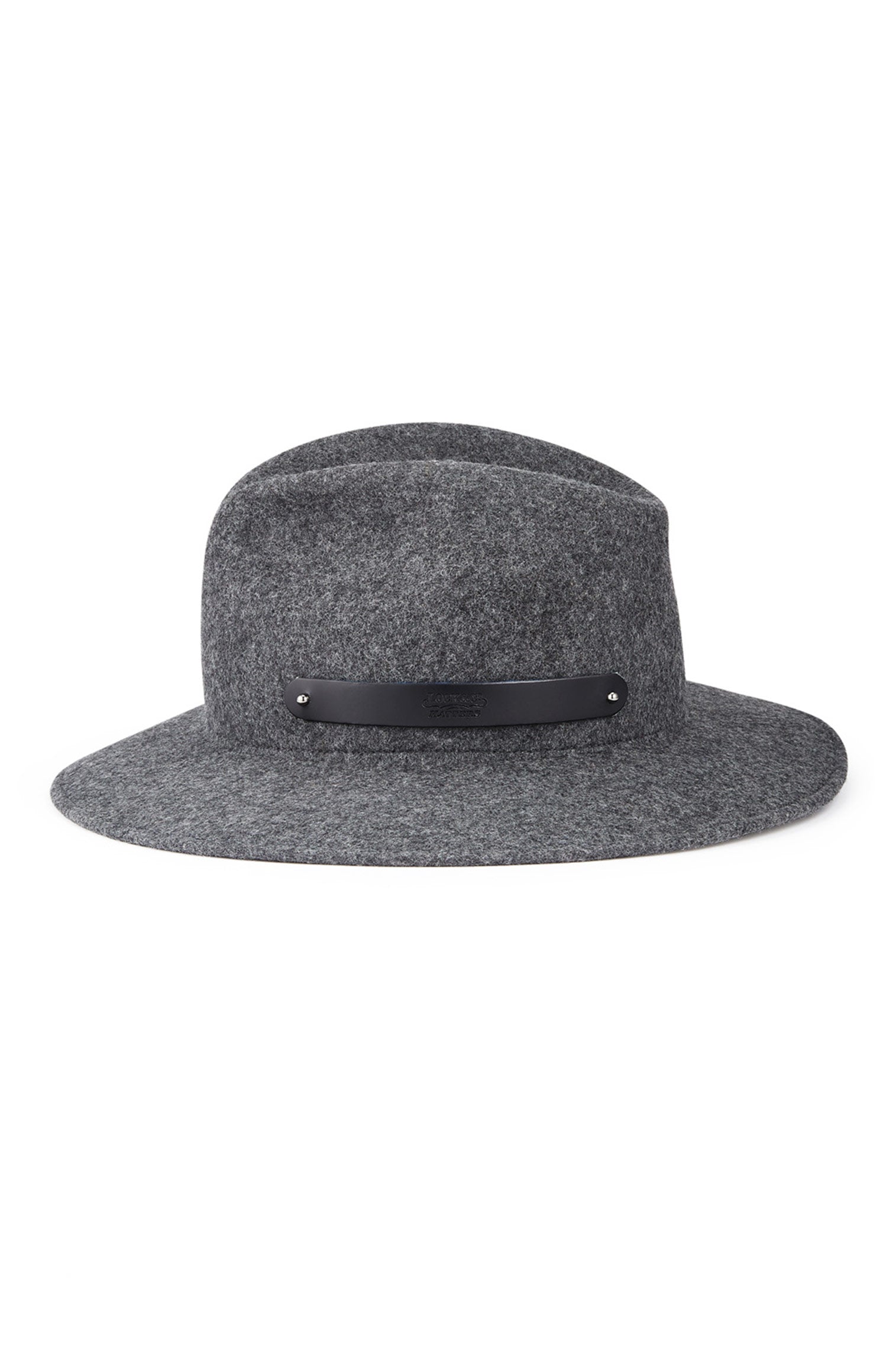 GREY WOOL FELT ROLLABLE TRILBY HAT