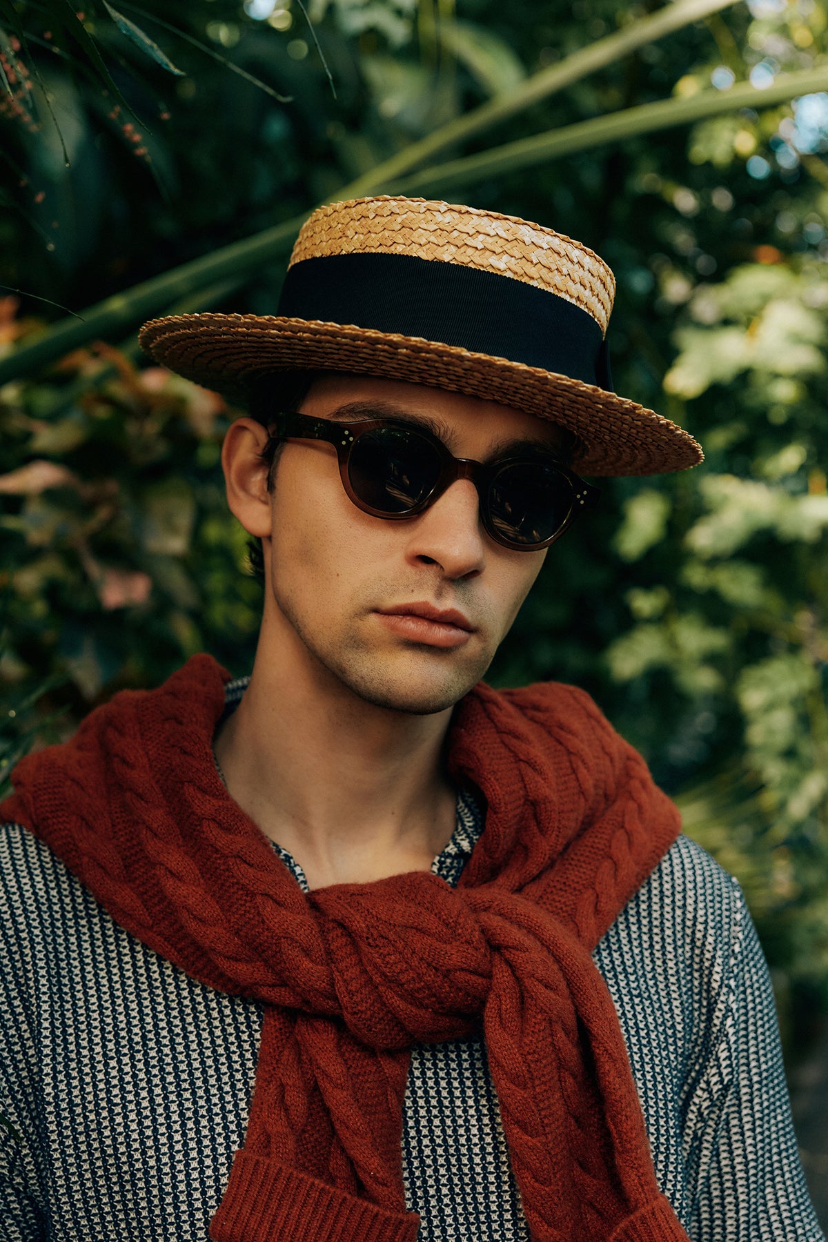 Classic Boater Straw Hat Lock Hats for Men