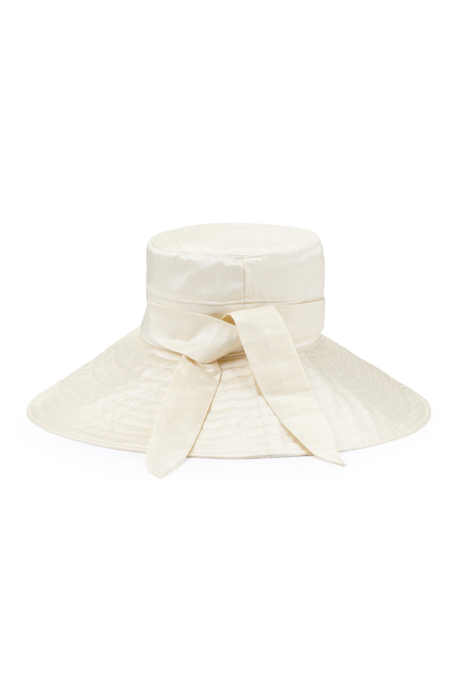 CREAM SILK BUCKET SUN HAT