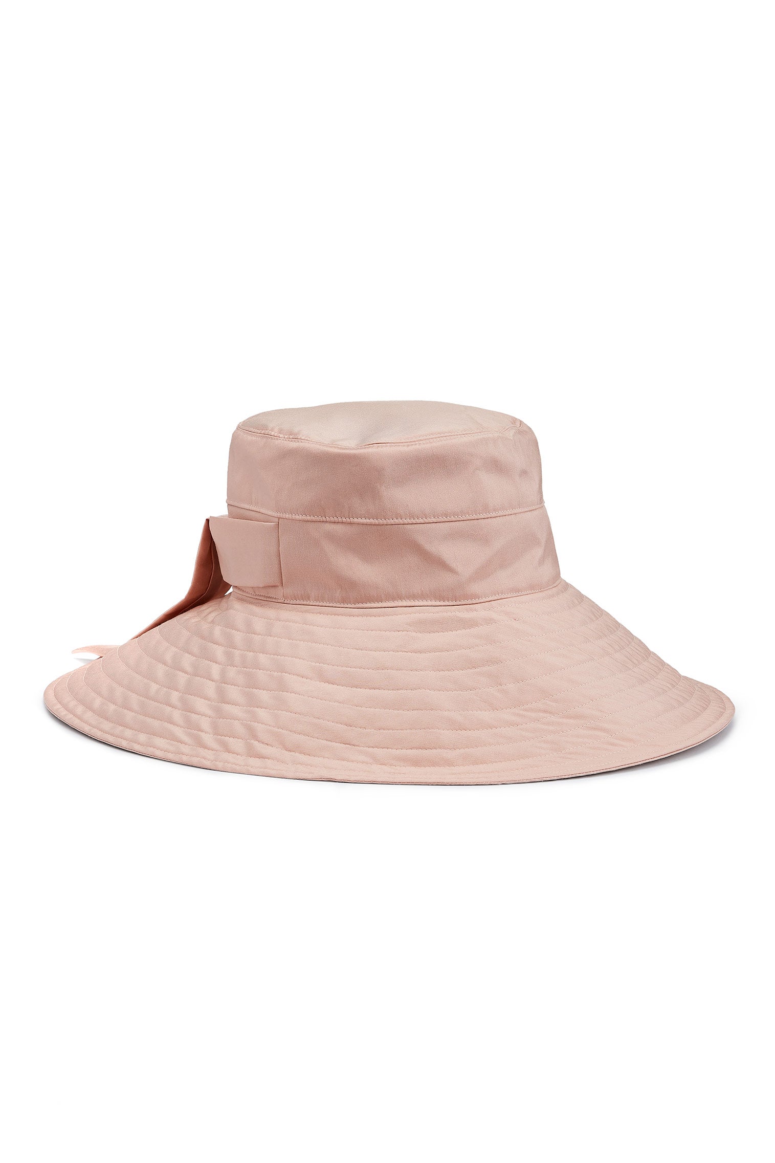 PINK SILK BUCKET SUN HAT