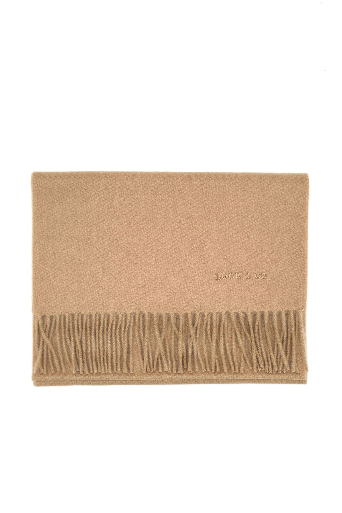 Plain Cashmere Camel Scarf - Lock & Co. Hatters London UK
            