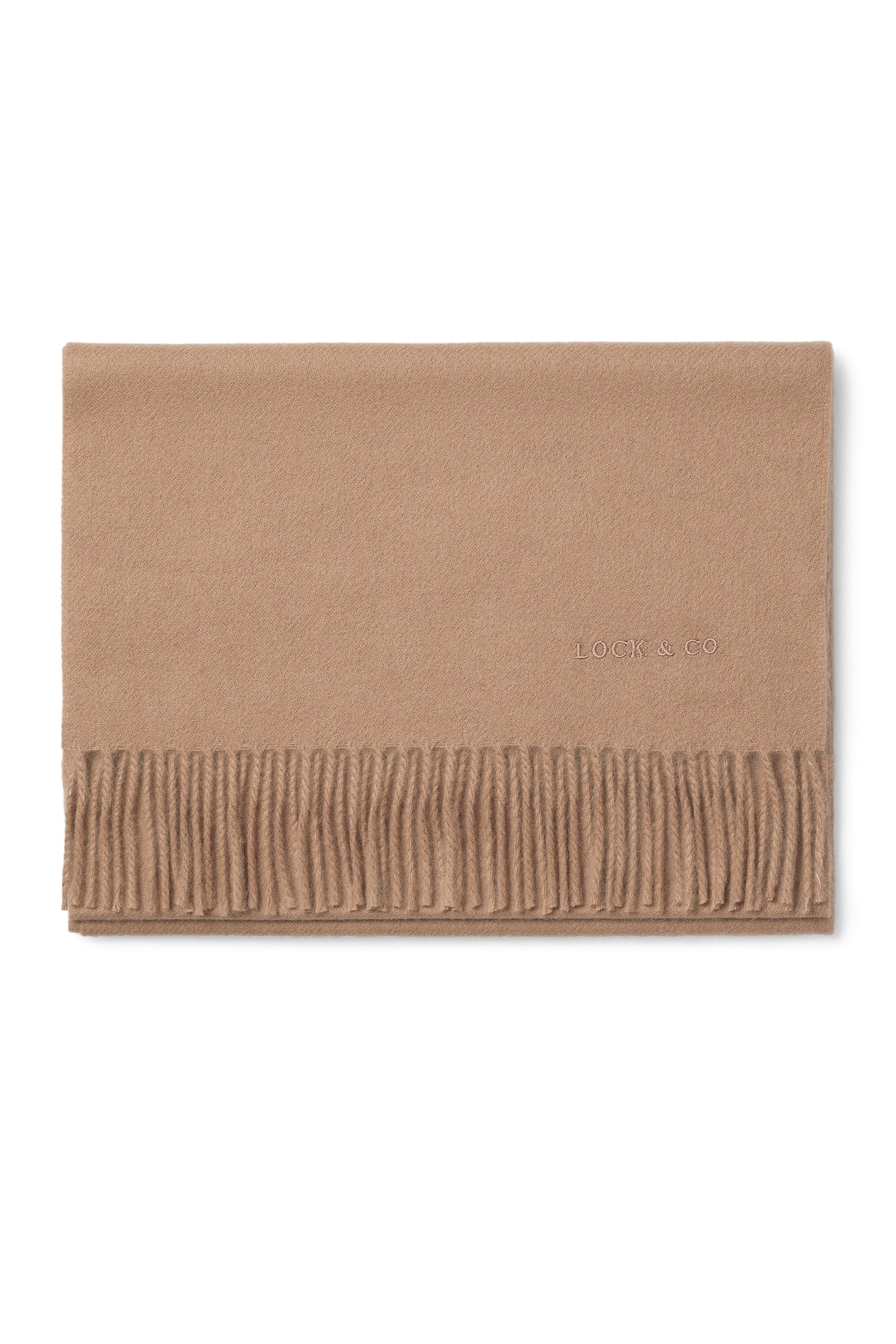 Plain Cashmere Camel Scarf - Christmas Gift Guide - Lock & Co. Hatters London UK