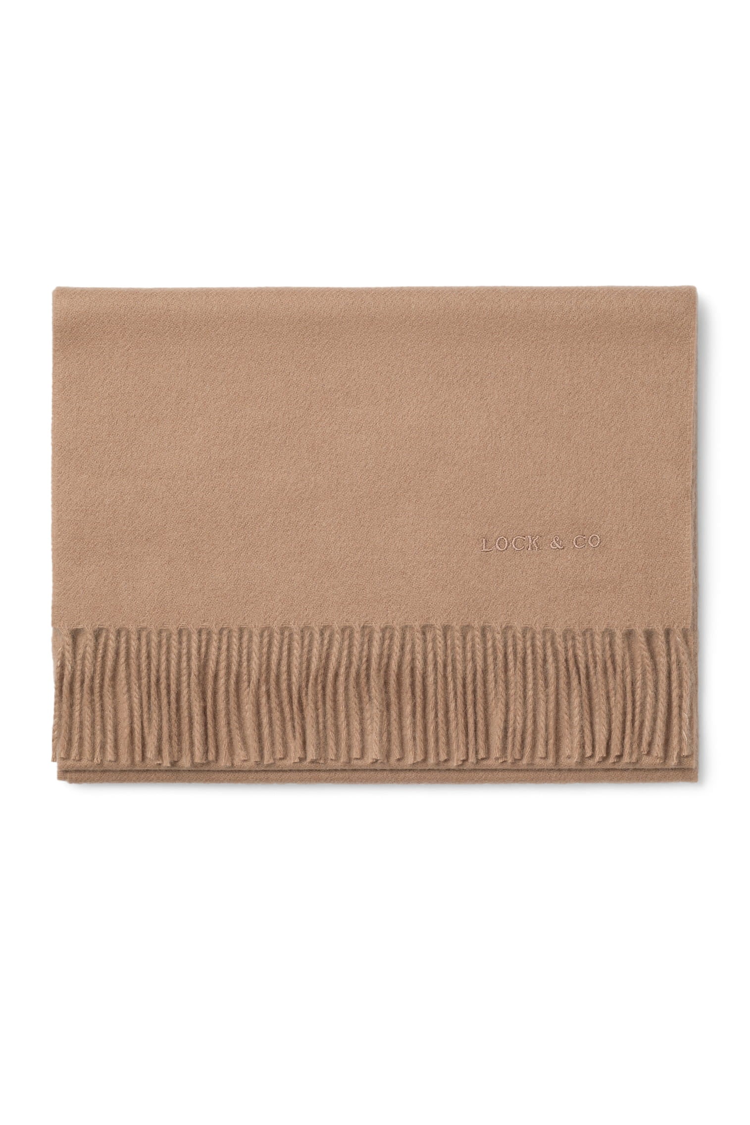 Plain Cashmere Camel Scarf - Products - Lock & Co. Hatters London UK