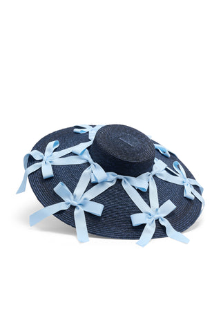 Cancer Navy and Light Blue Wide Brim Percher