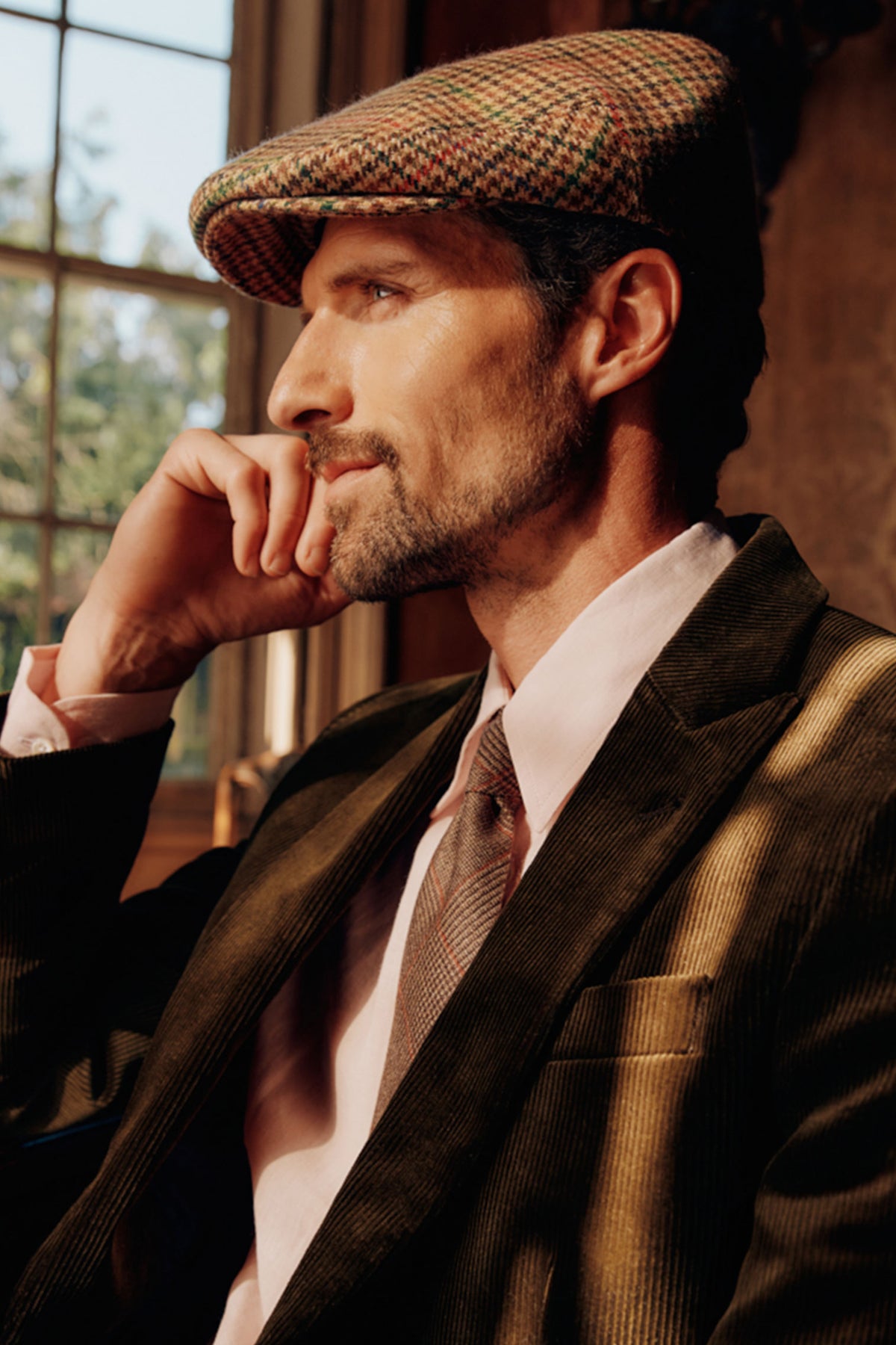 RED, GREEN AND BROWN CHECK CASHMERE TWEED FLAT CAP - Lock & Co. Hatters London UK
            