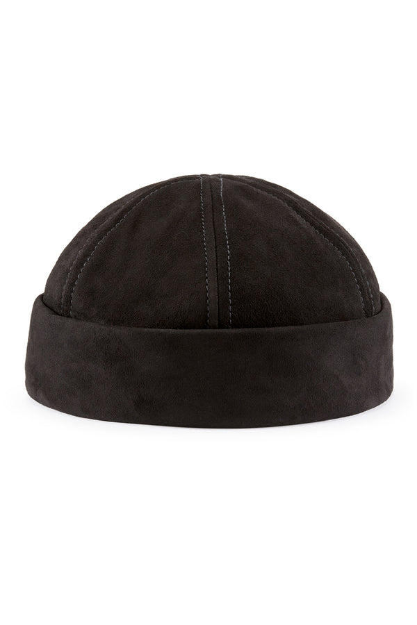 Dover Black Leather Watch Cap. Hats for Men & Women