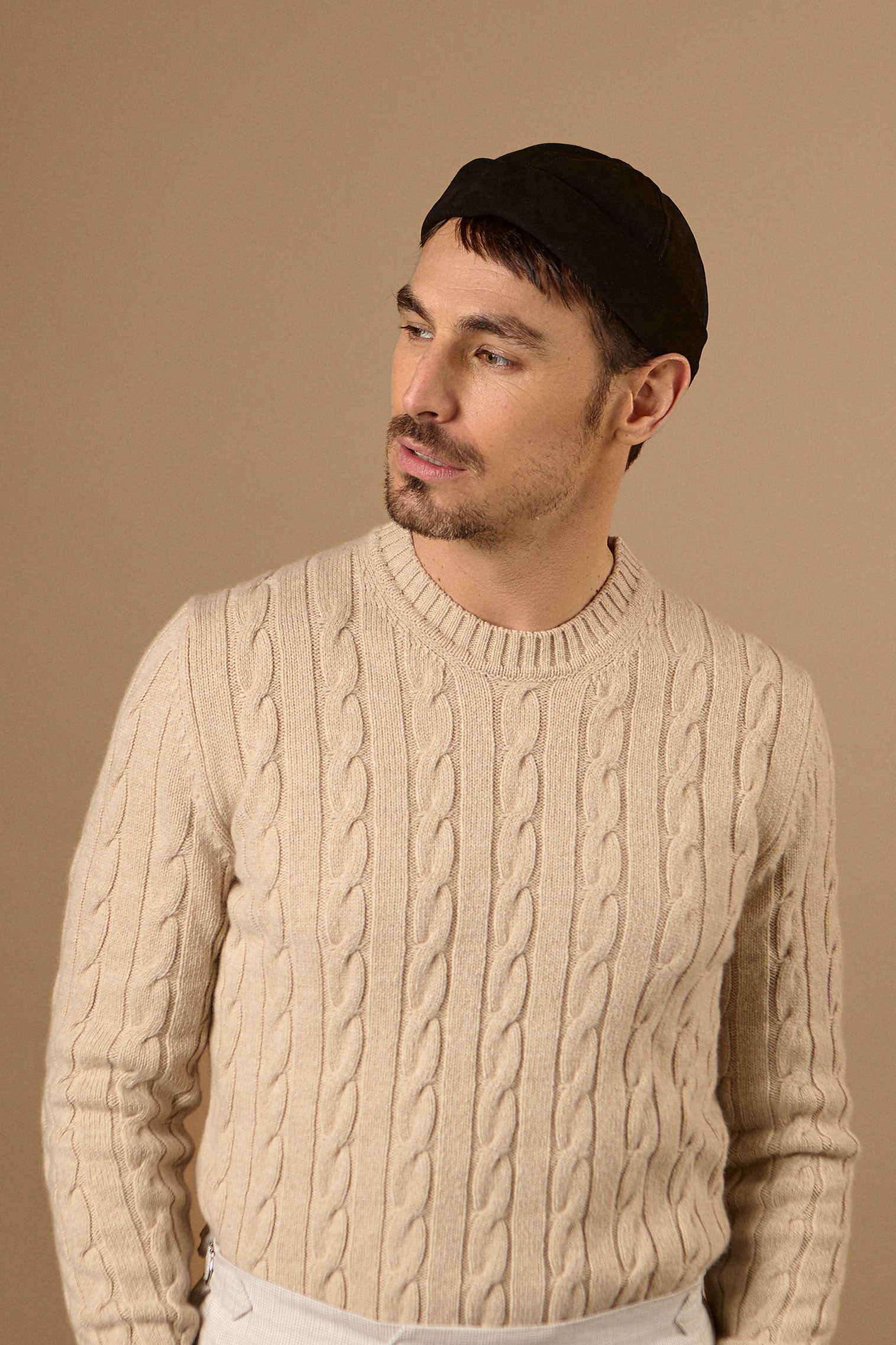 Dover Black Leather Watch Cap - Men's Beanies - Lock & Co. Hatters London UK