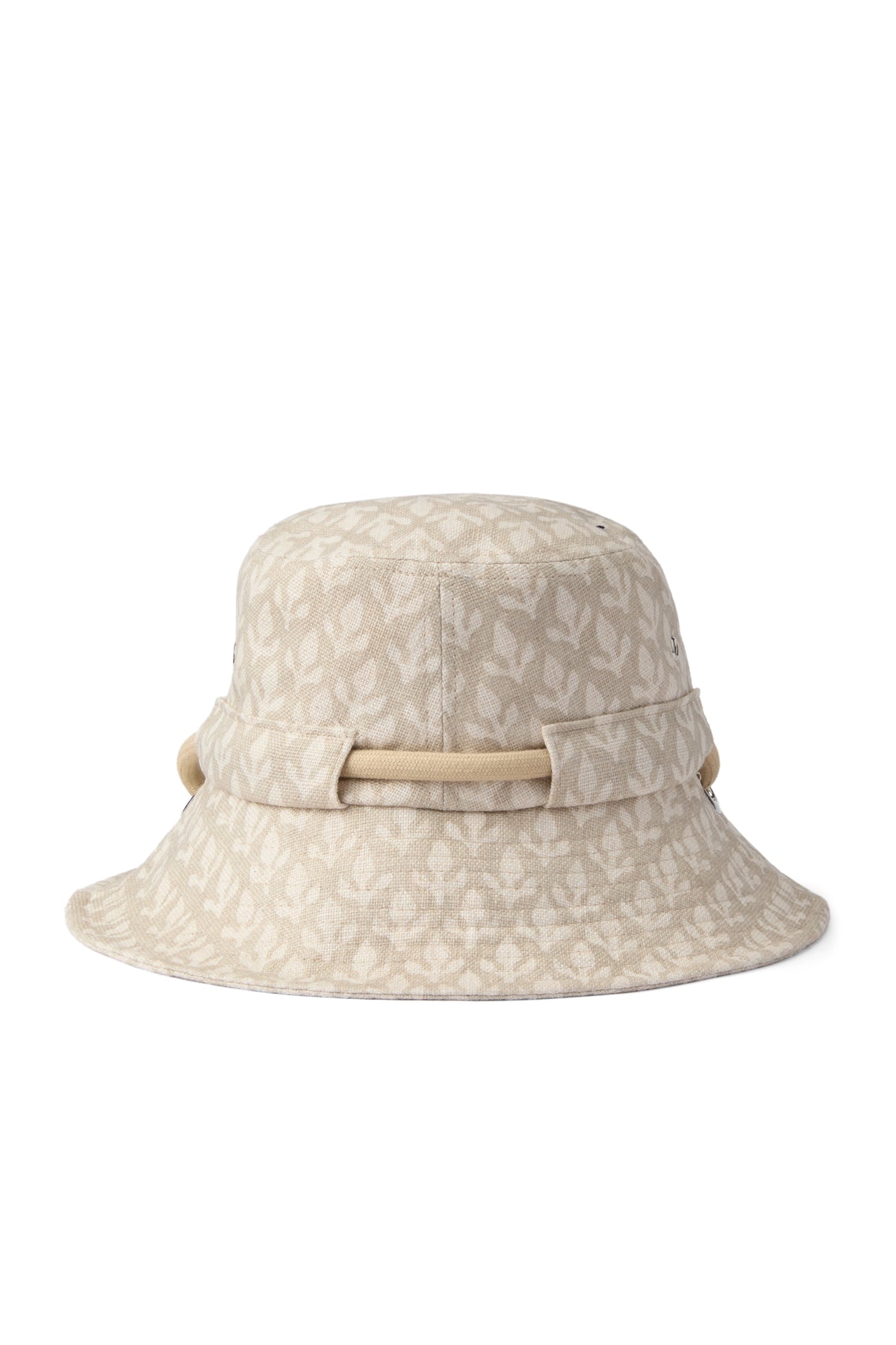 Packable grey floral motif bucket hat with cotton cords - Lock & Co. Hatters London UK
            