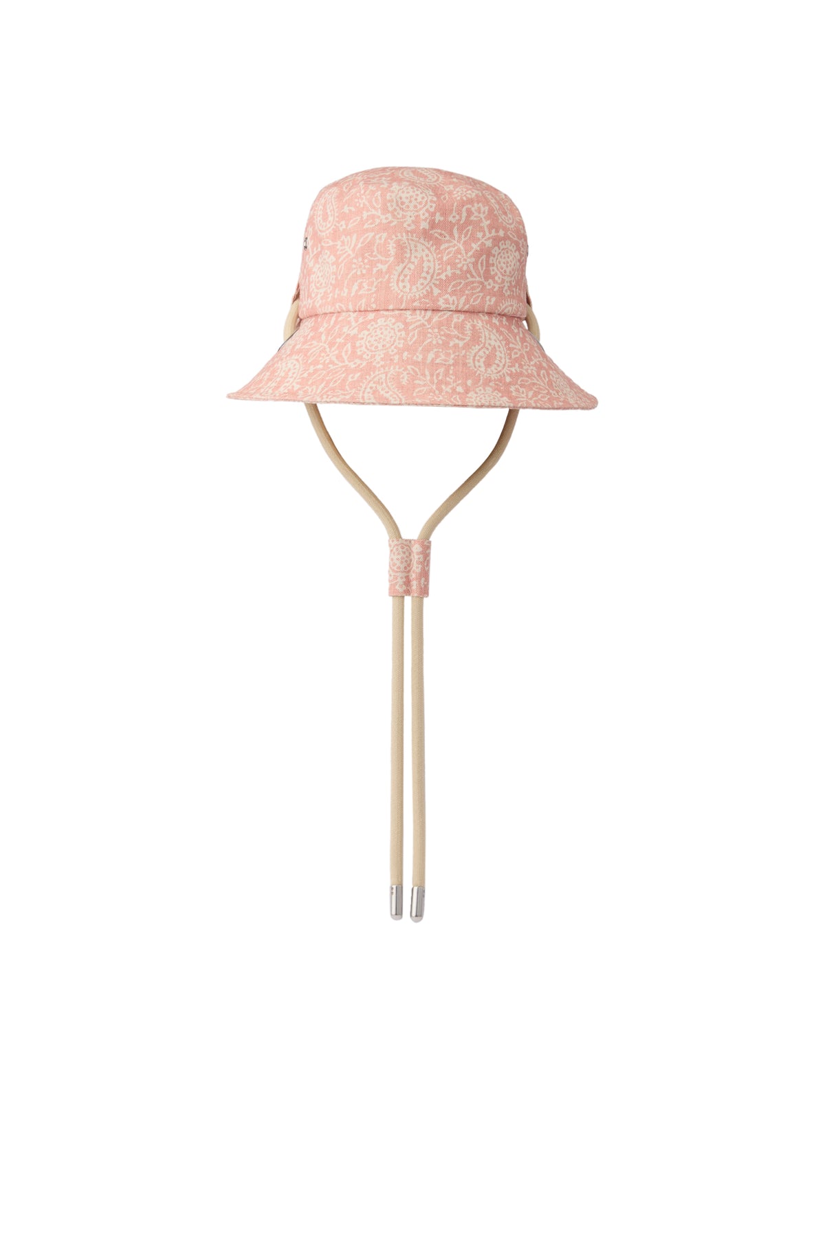 Coral floral motif bucket hat with cotton cords and a cotton lining - Lock & Co. Hatters London UK
            
