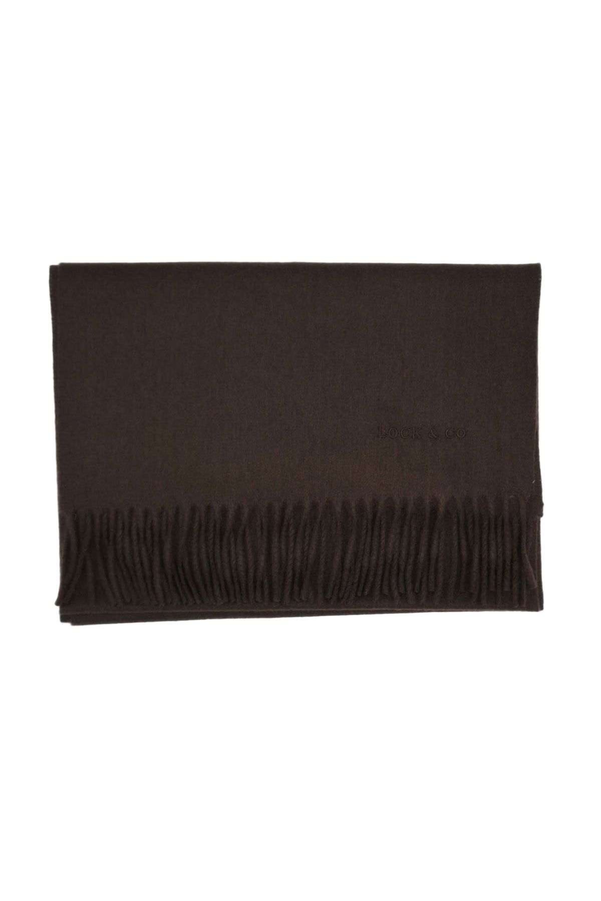 Plain Cashmere Dark Brown Scarf - Lock & Co. Hatters London UK
            