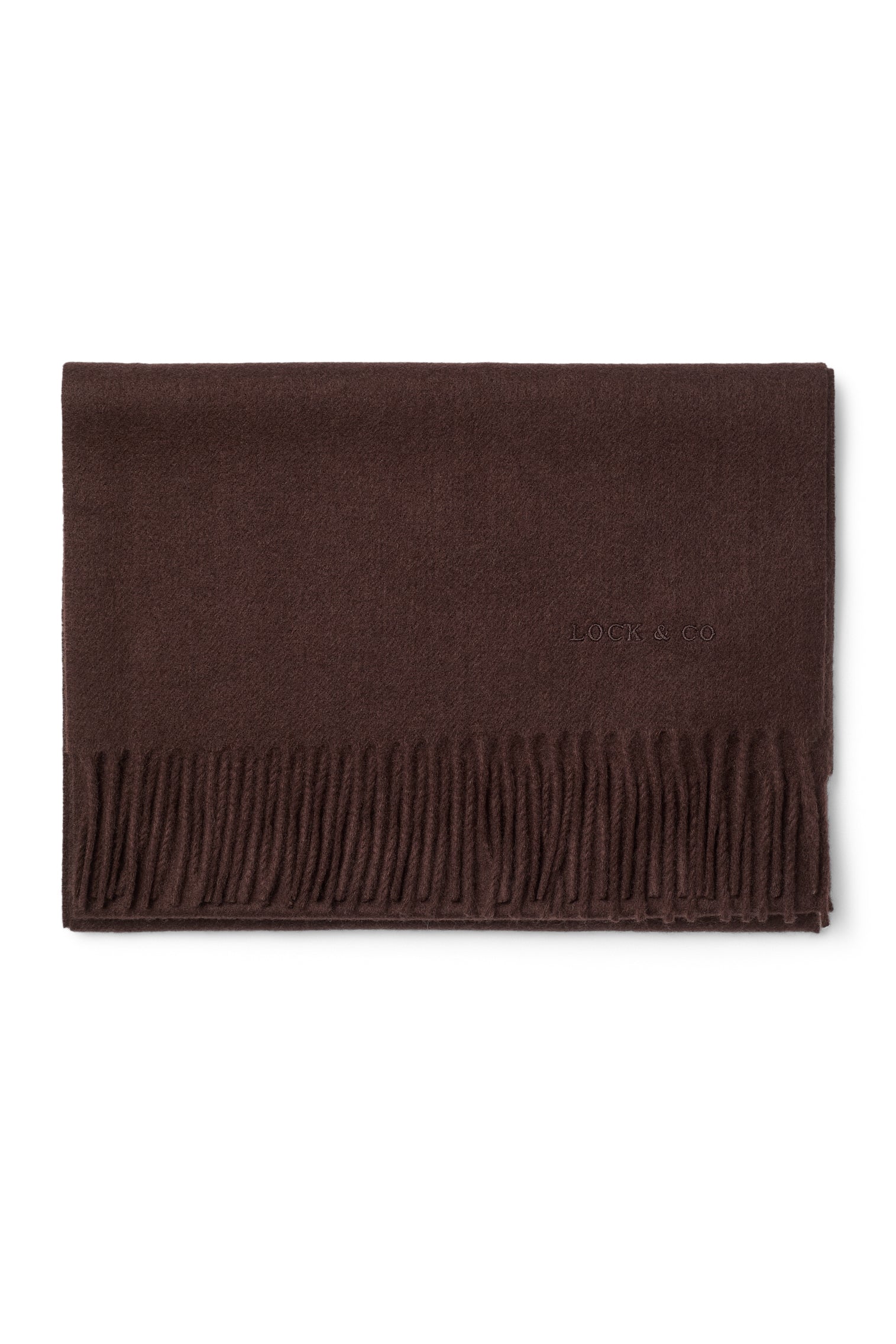 Plain Cashmere Dark Brown Scarf - Christmas Gift Guide - Lock & Co. Hatters London UK