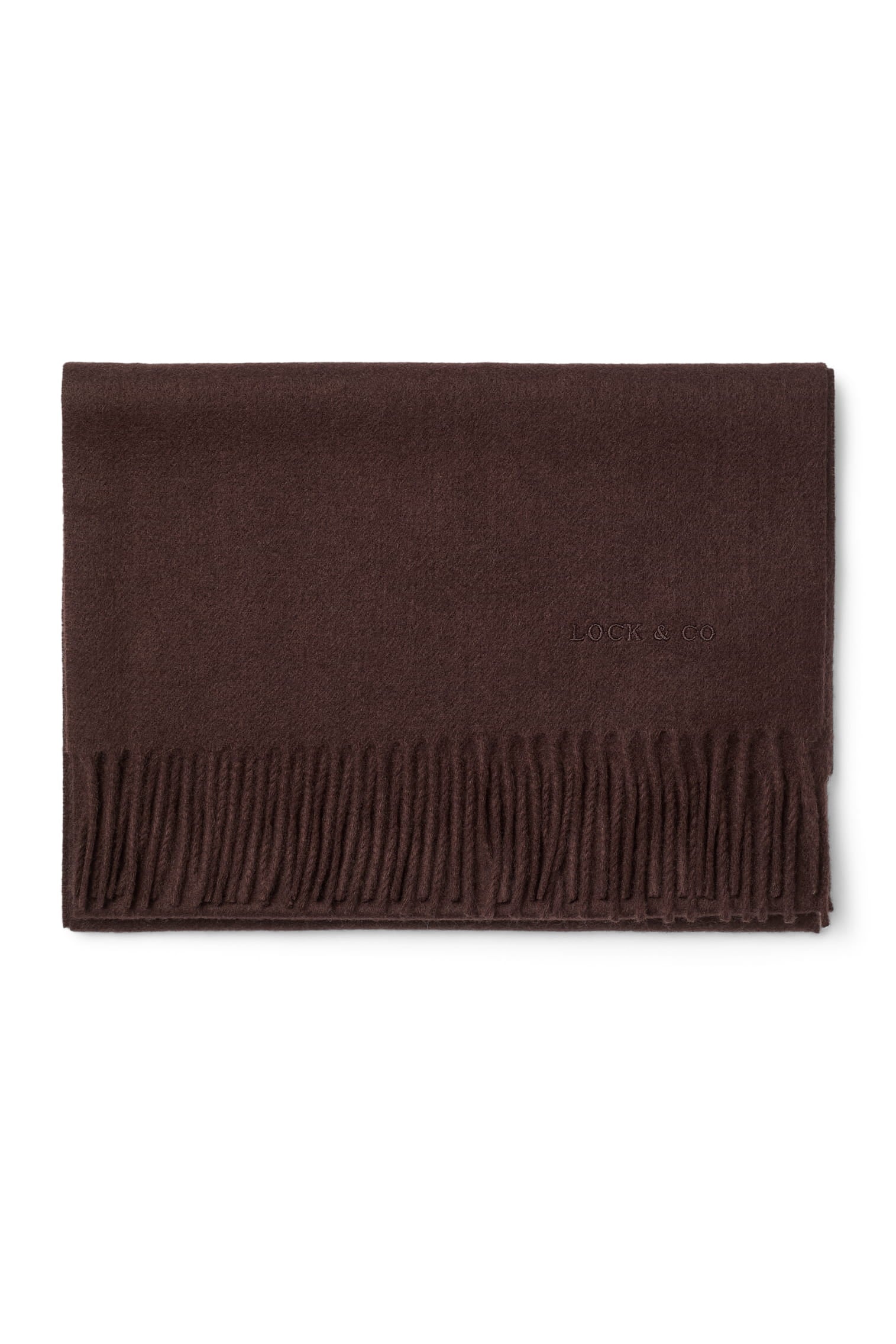 Plain Cashmere Dark Brown Scarf - Products - Lock & Co. Hatters London UK