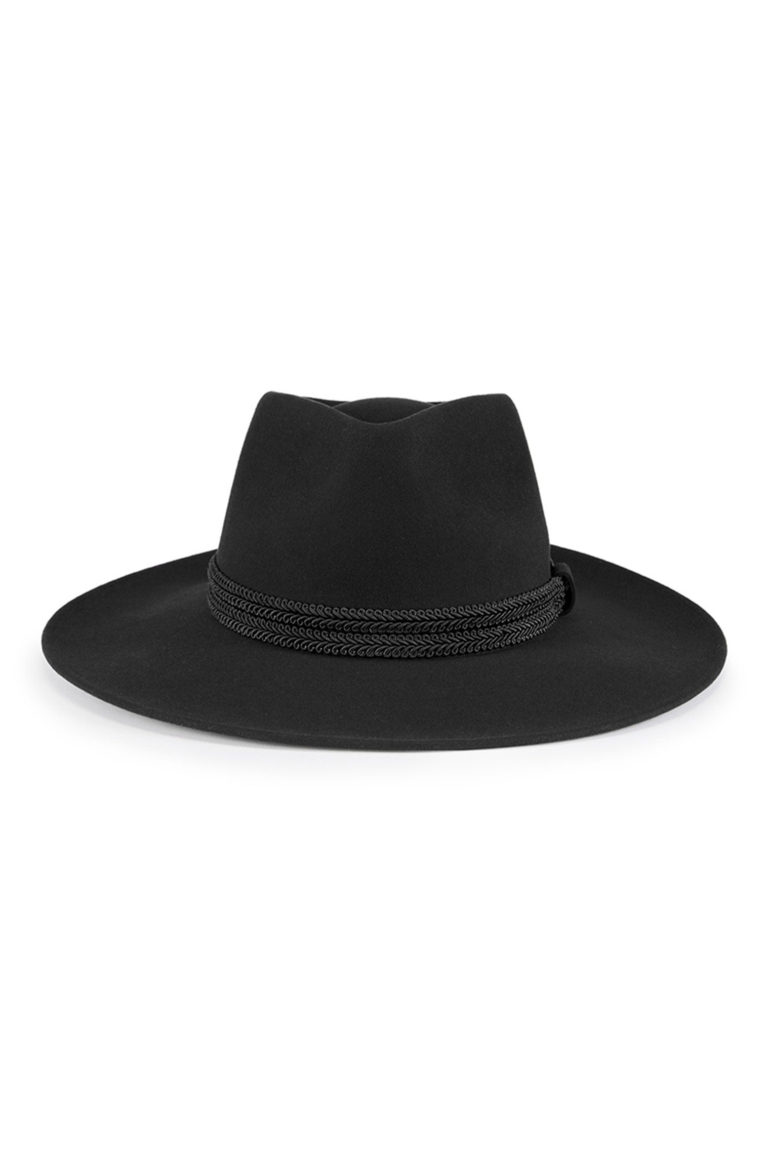 Maje 100% wool fedora hat with rope detail band Shea in Midnight main image 4