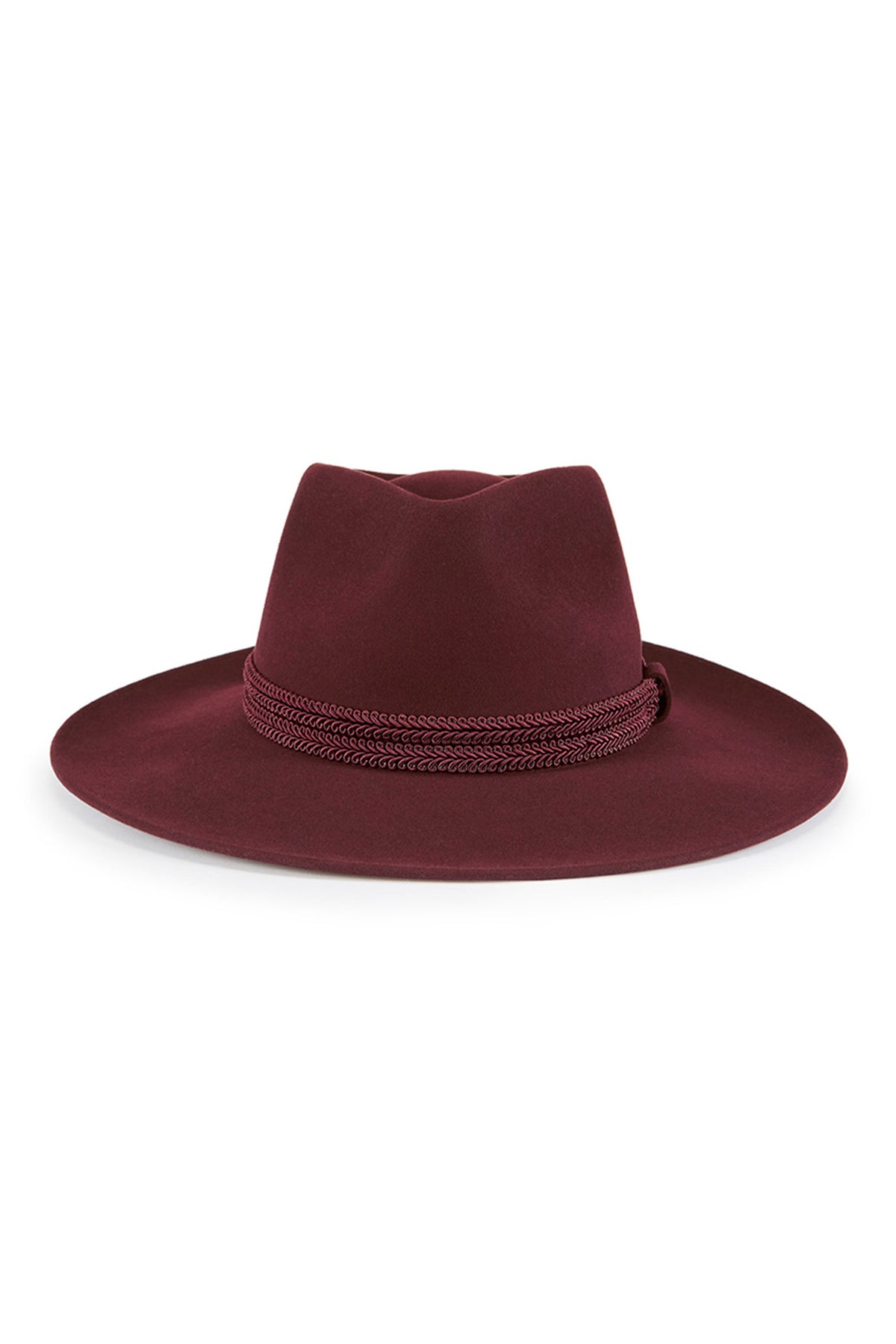 BURGUNDY ESCORIAL WOOL FEDORA HAT WITH BURGUNDY PATTERNED BAND - Lock & Co. Hatters London UK
            