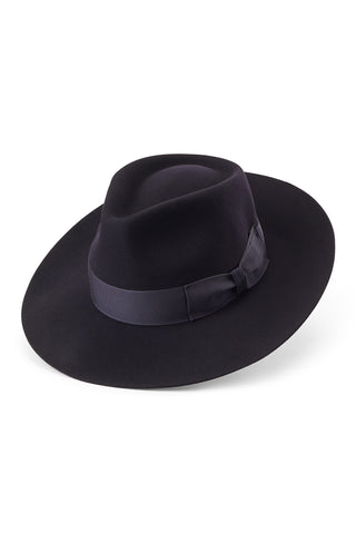 Ultrafine Wool Stafford Fedora - Navy / 58 cm