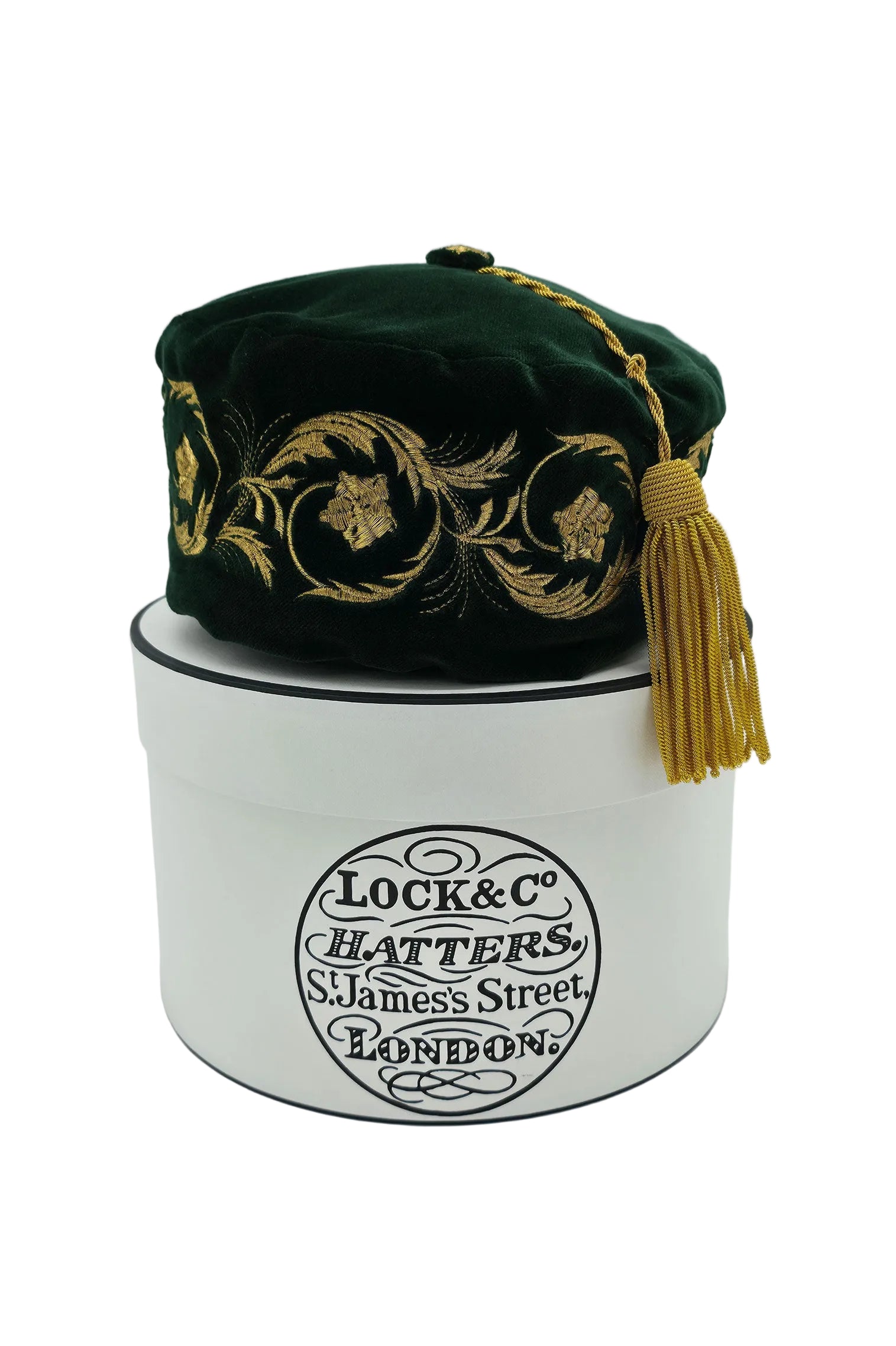 Green Embroidered Smoking Cap - Men's Hats - Lock & Co. Hatters London UK