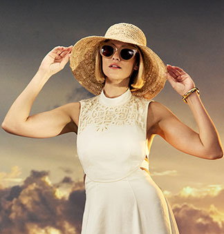 WOMENS CROCHET STRAW HAT WITH A WIDE BRIM