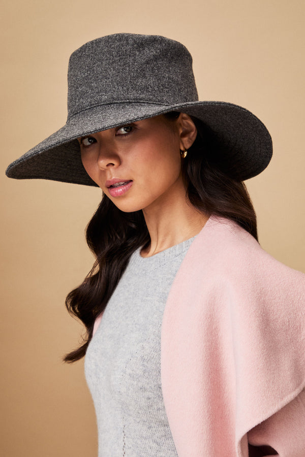 Lisianthus Women\'s Wide Width Brim Gray Fall/Winter Stylist Hat Lisianthus Hat main image 4