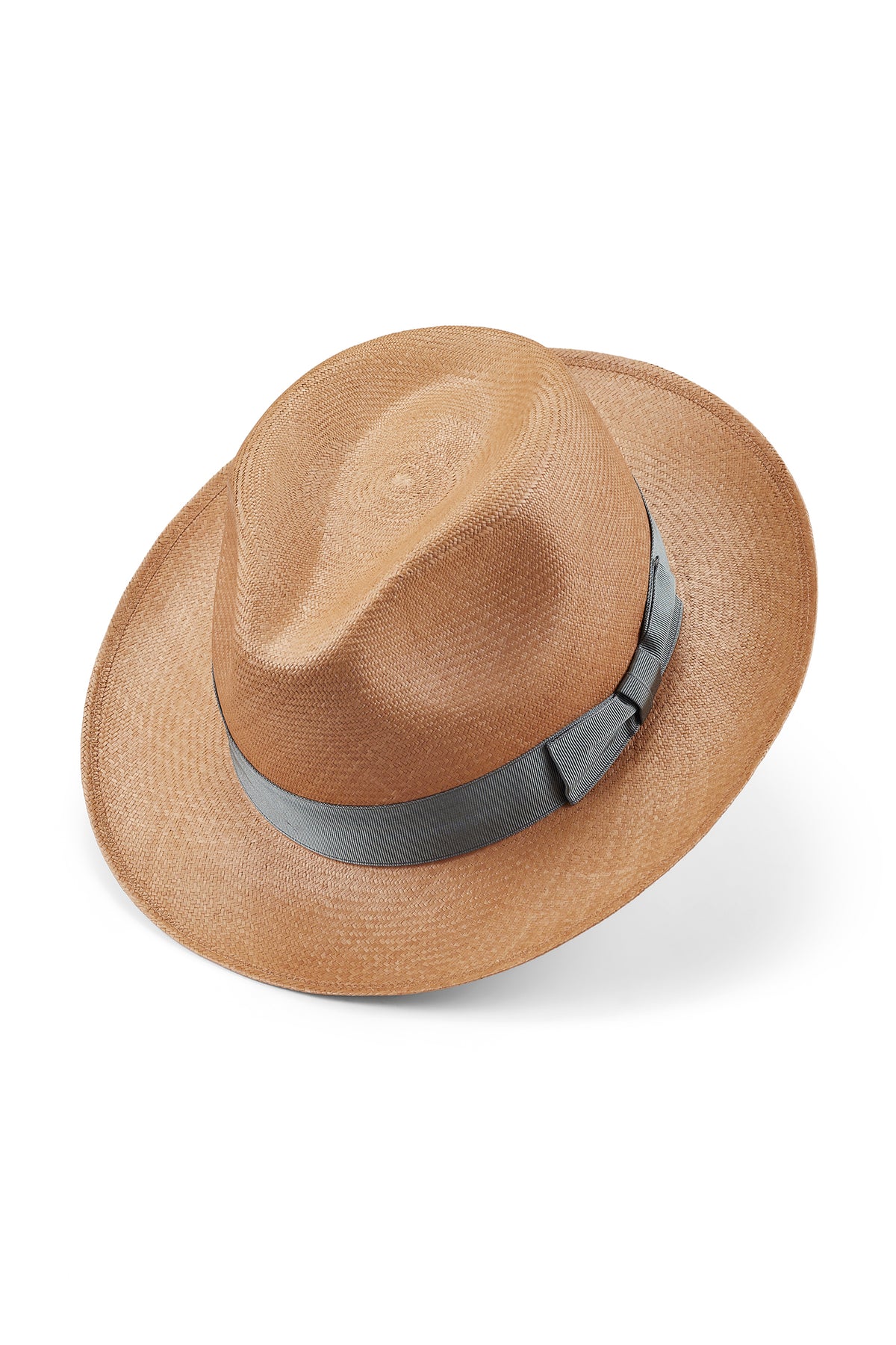 TOQUILLA PALM STRAW MOCHA PANAMA HAT WITH A METAL GROSGRAIN BAND AND BOW - Lock & Co. Hatters London UK
            